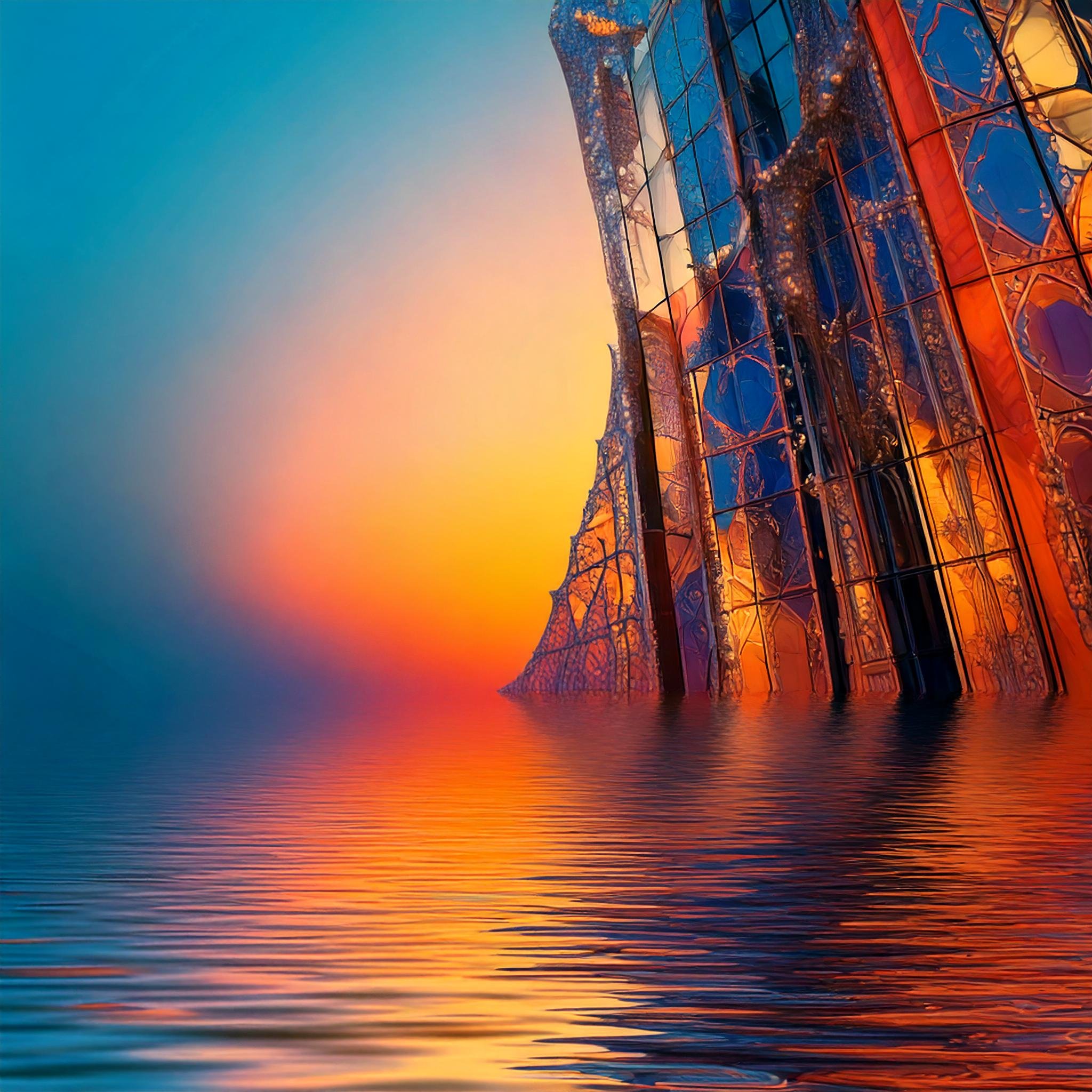 Firefly part of abstract building with glass in blue and orange mandelbrot set, art nouveau, mysteri (9).jpg