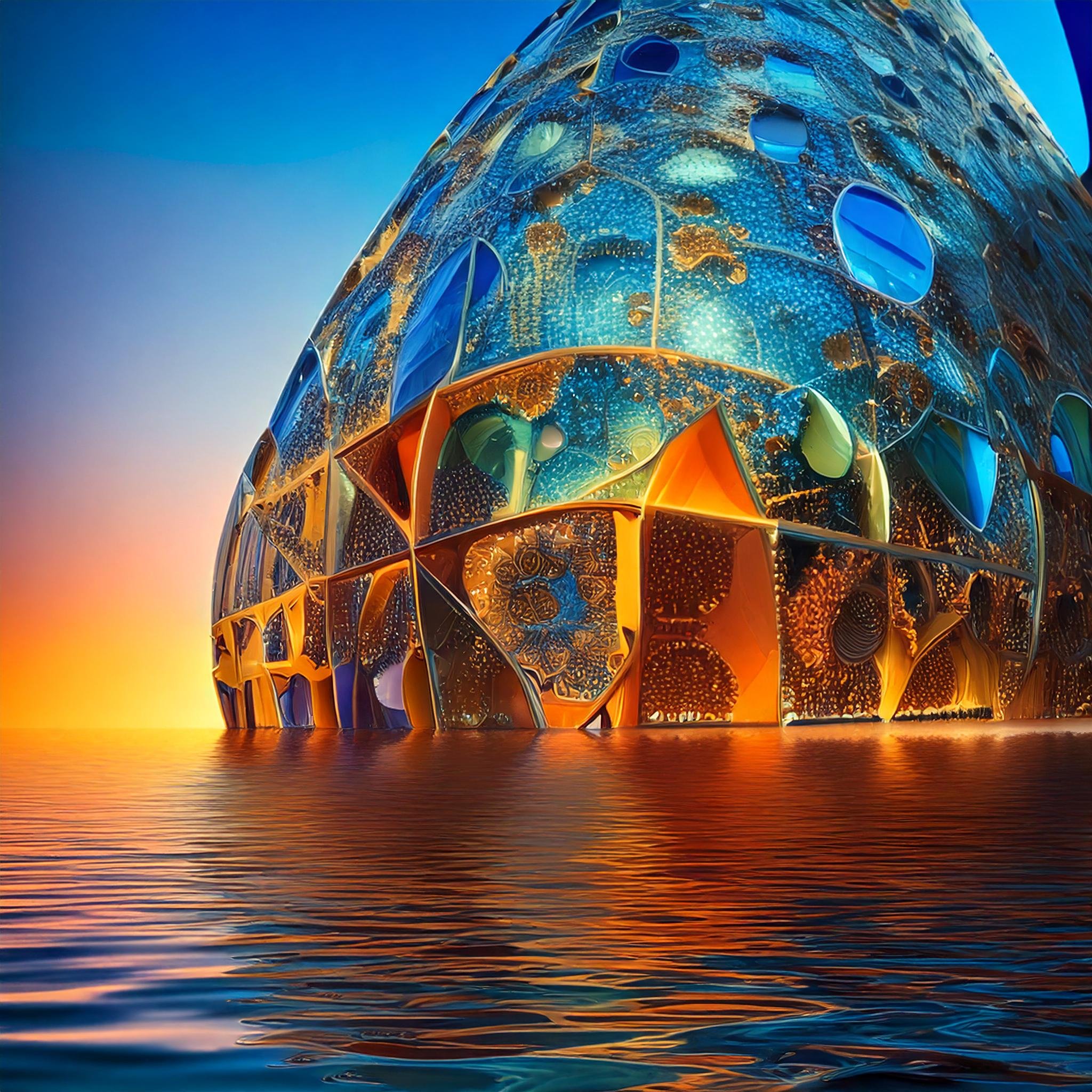 Firefly part of abstract building with glass in blue and orange mandelbrot set, art nouveau, mysteri (8).jpg