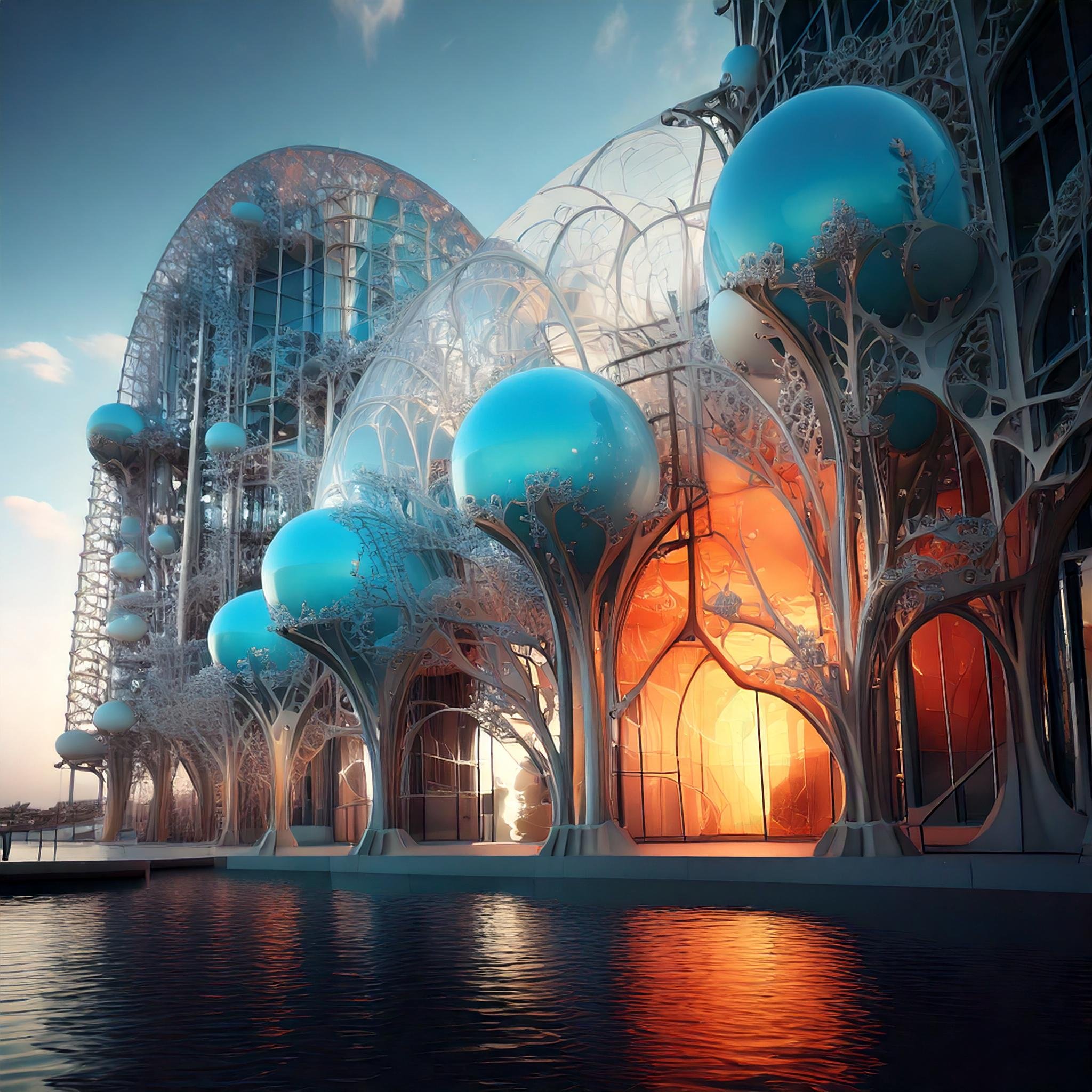 Firefly part of abstract building with glass in blue and orange mandelbrot set, art nouveau, mysteri (11).jpg