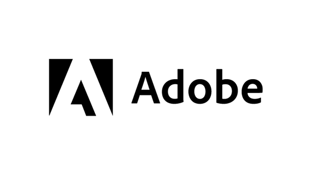 Adobe logo in black on a white background.