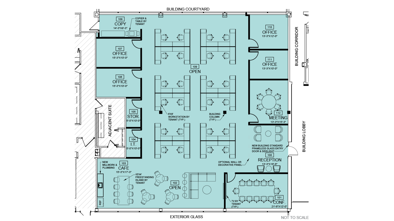 Cumberland Centre Chicago 5,054 SF proposed spec suite floorplan - available for lease