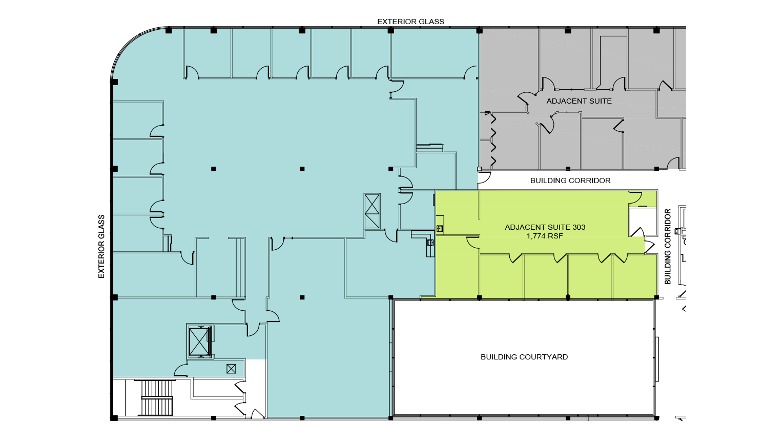 9,284 SF office suite floorplan at Cumberland Centre in Chicago