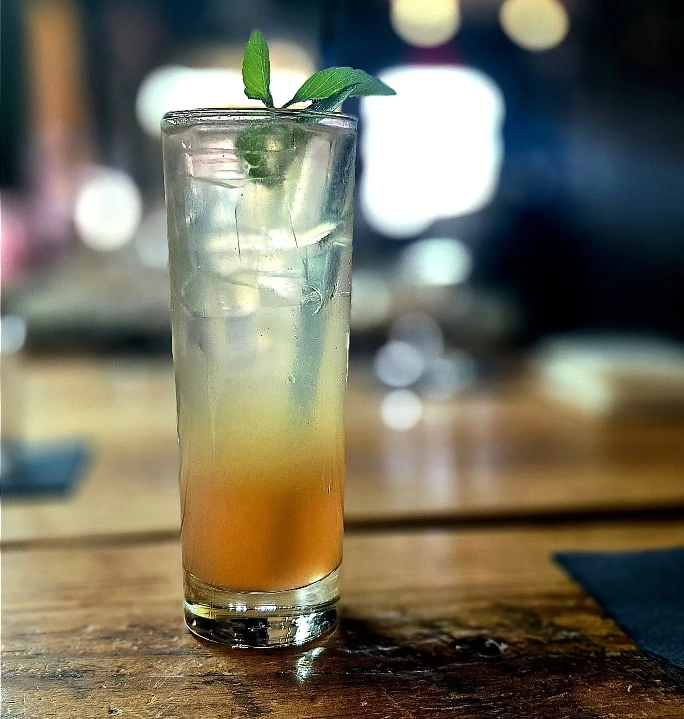 Mint &amp; rhubarb mint infused white rum, house made rhubarb liqueur, bubbles 

The best springtime mojito imaginable!