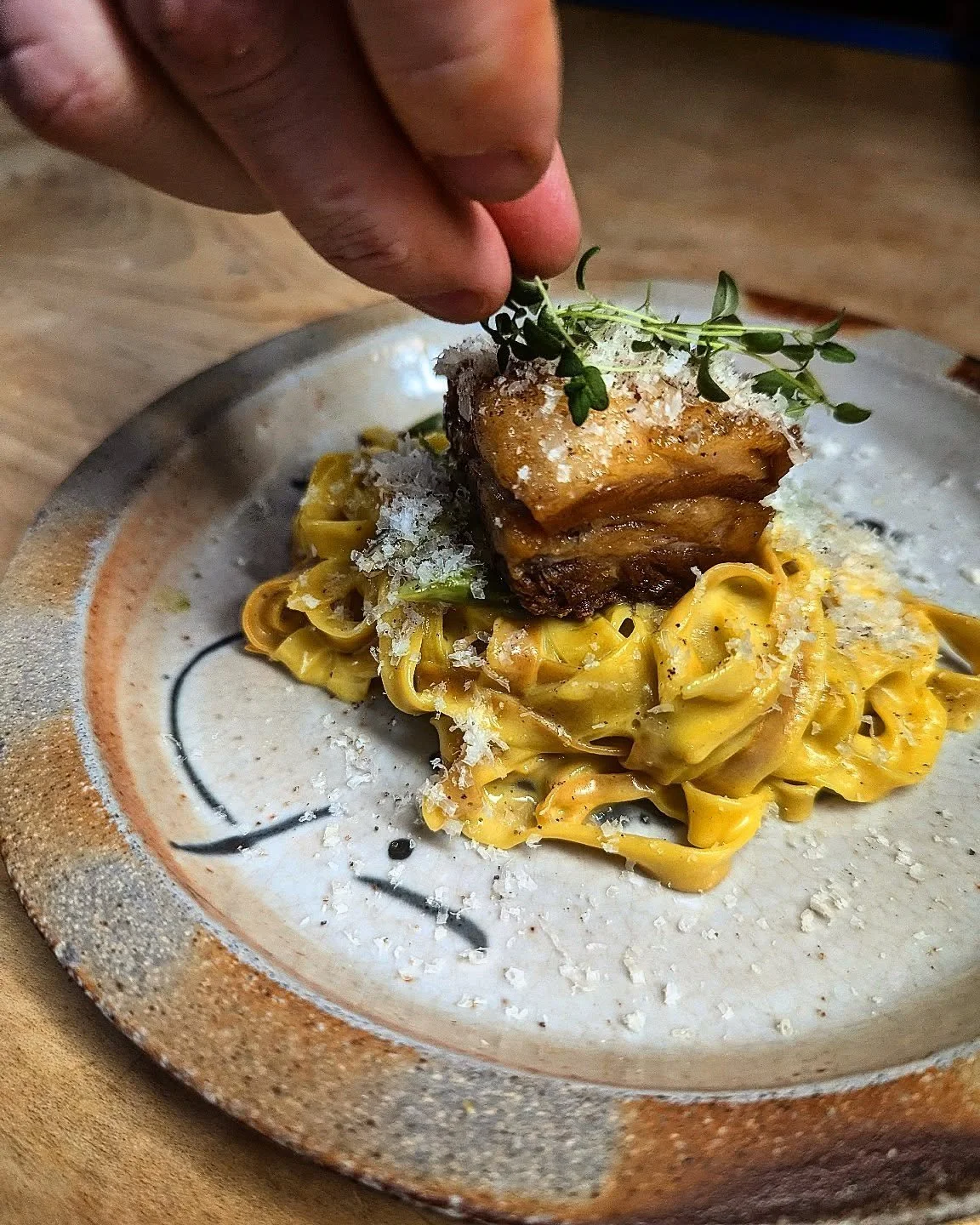 The @rettlandfarm pork belly carbonara is getting its final touches with some @finksburgfarms micro thyme before it heads out to the guest

We hope everyone has a great Memorial Day weekend!