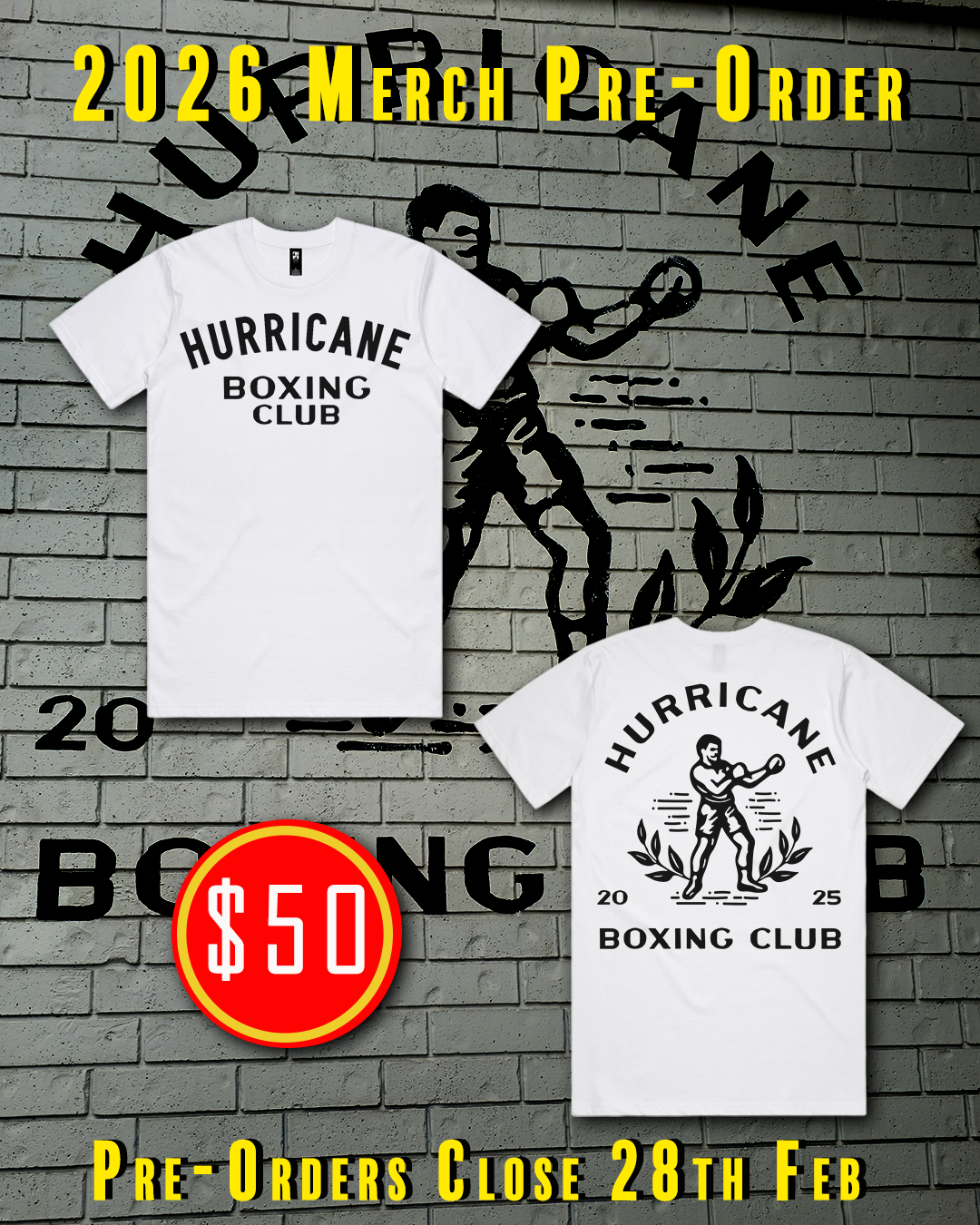 White Hurricane Boxing Club tshirt