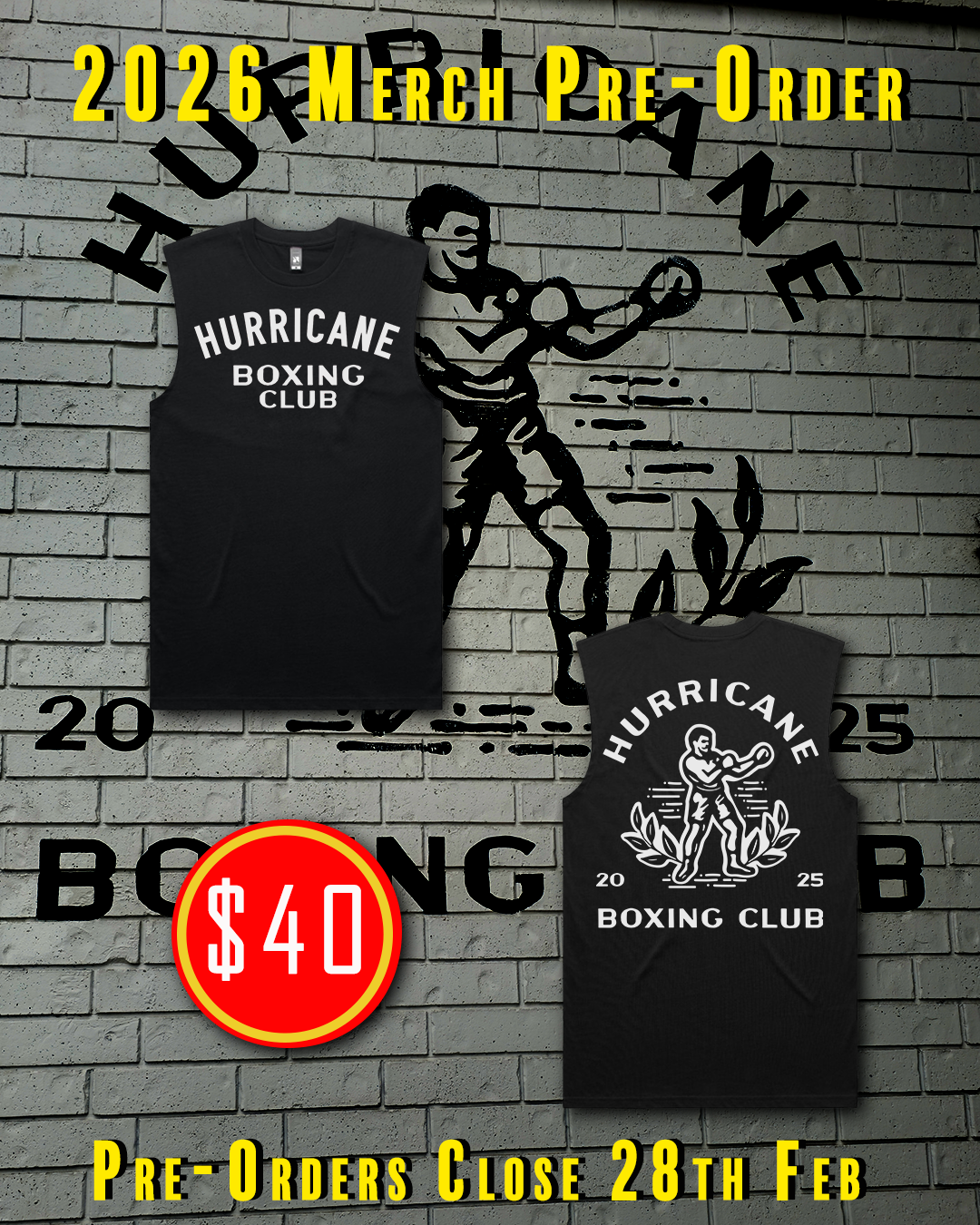Black Hurricane Boxing Club Tank Top Pre Order