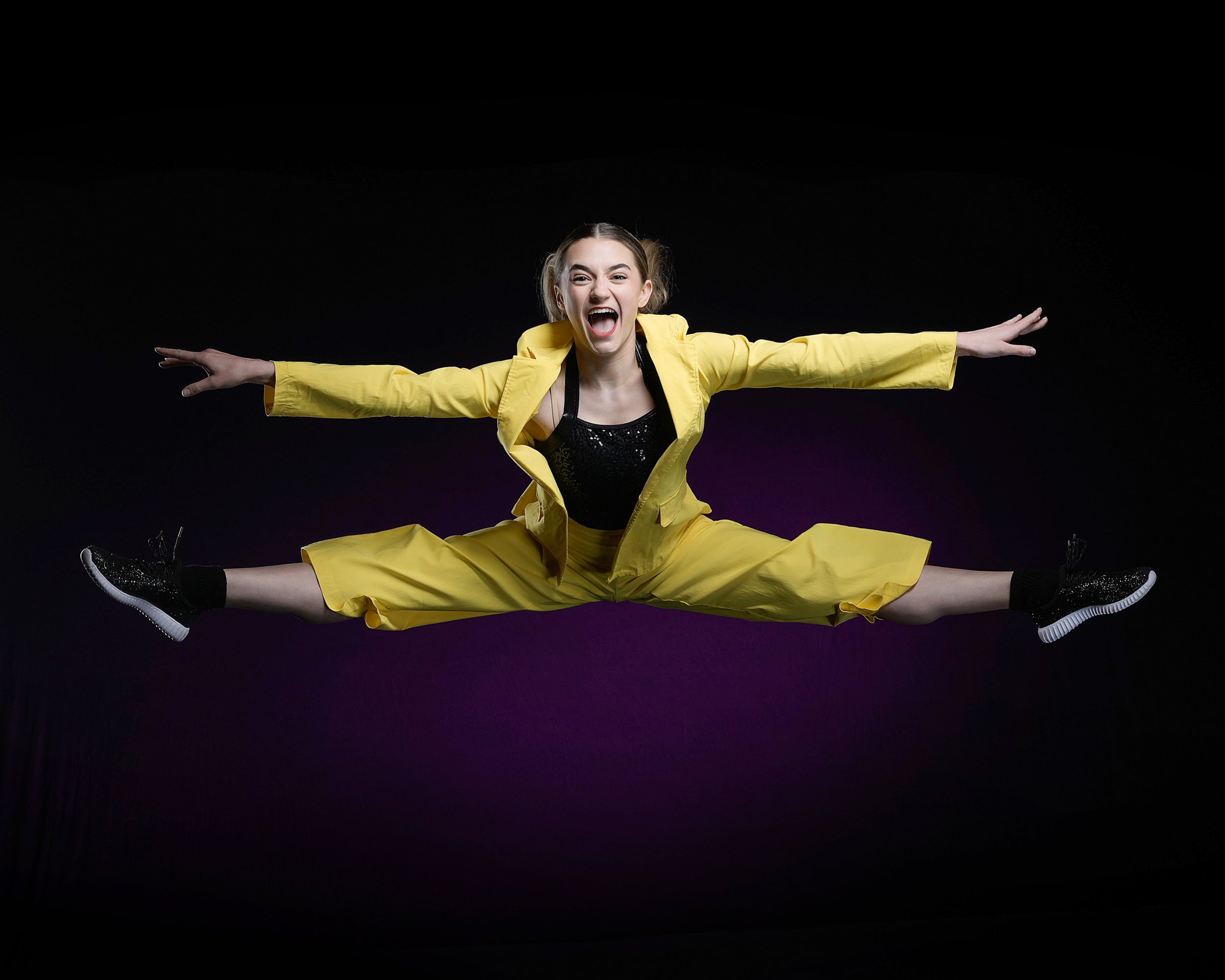 Pacific Northwest dance studio media day portrait with frozen motion studio lighting by Justin Grafton Studios