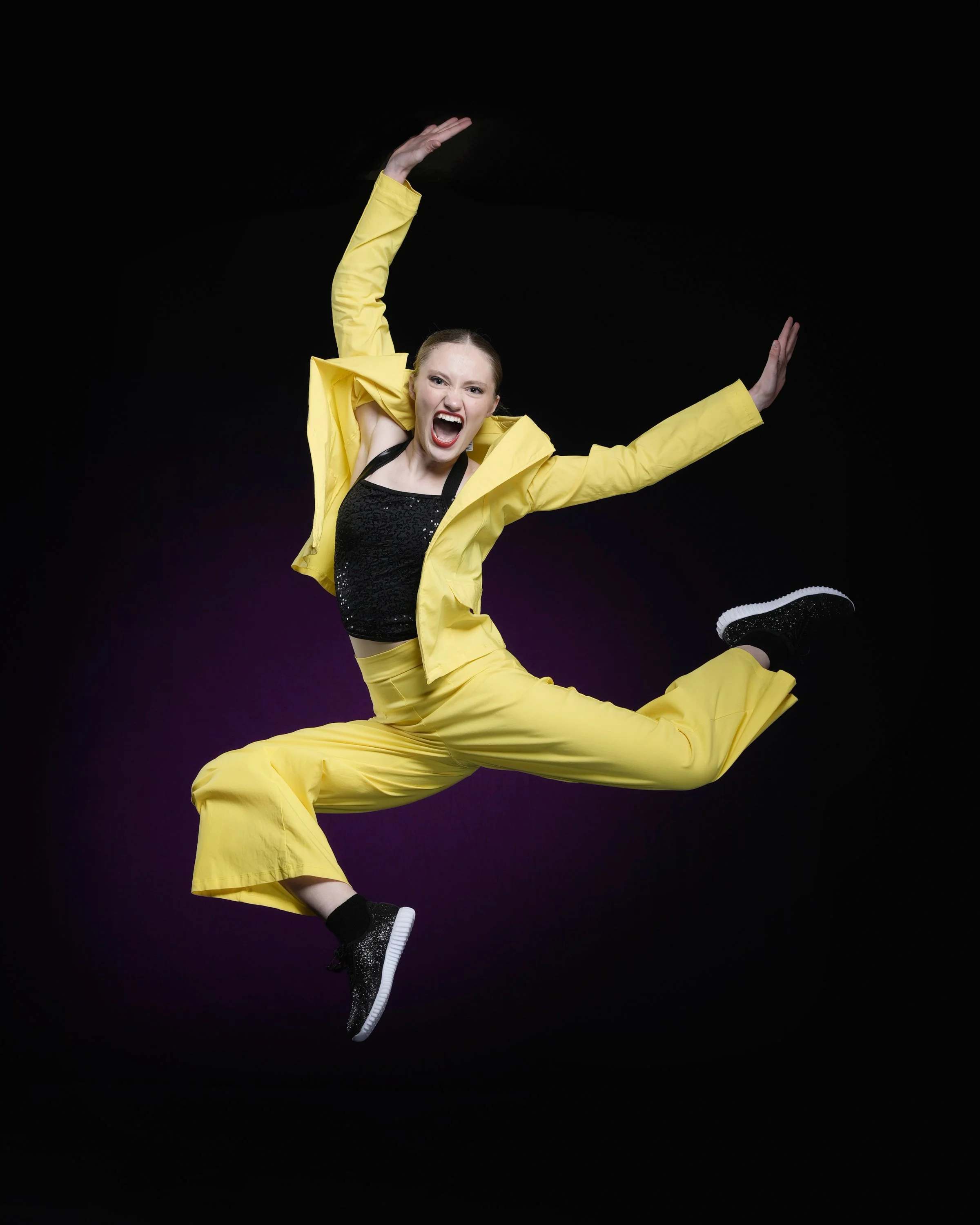 High-speed motion freeze studio lighting for fine art dance portraits, ballet academies, and competition teams in the Pacific Northwest