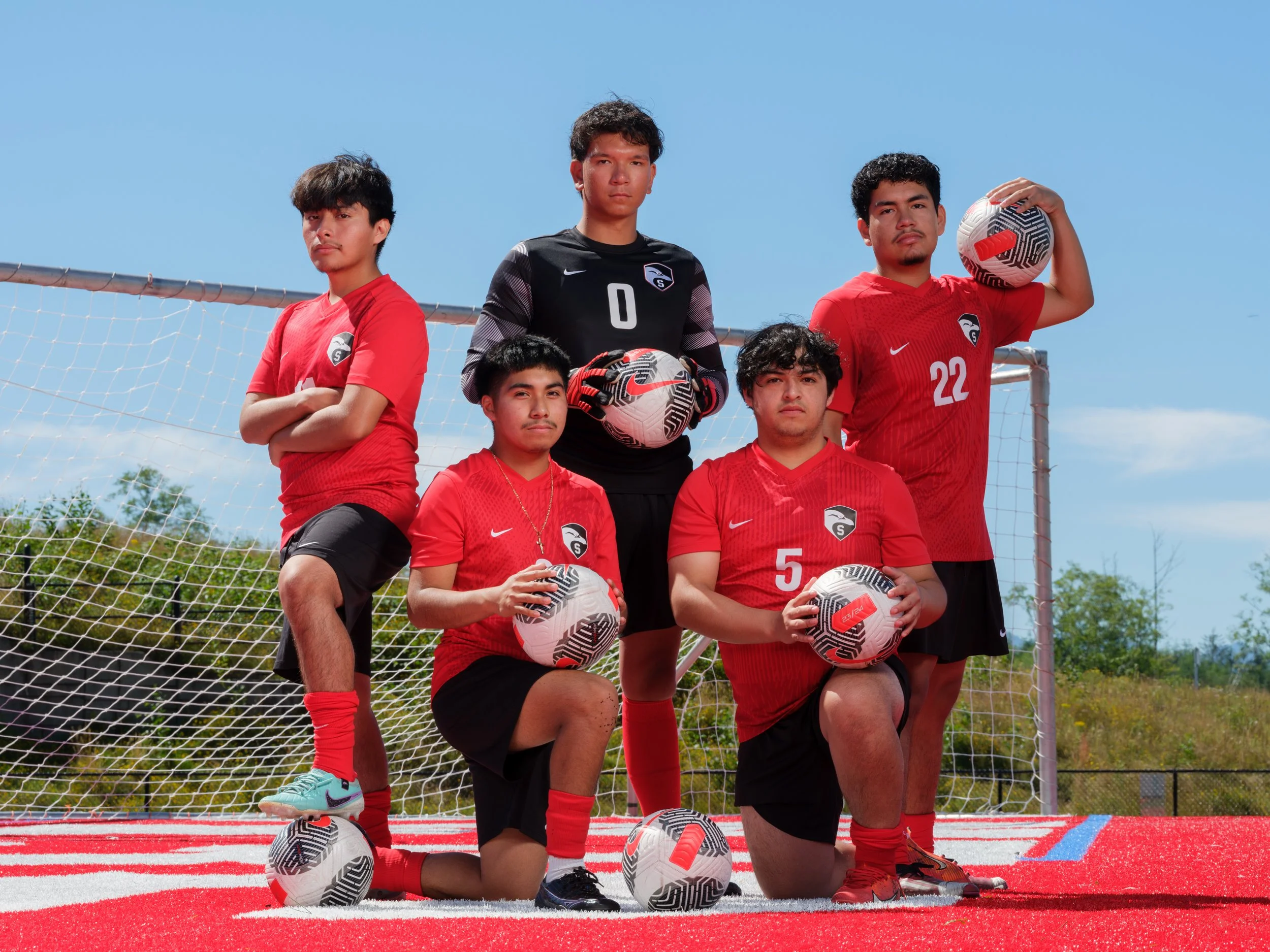 High school athletic media day portrait and banner composite by Justin Grafton Studios serving Oregon and Washington