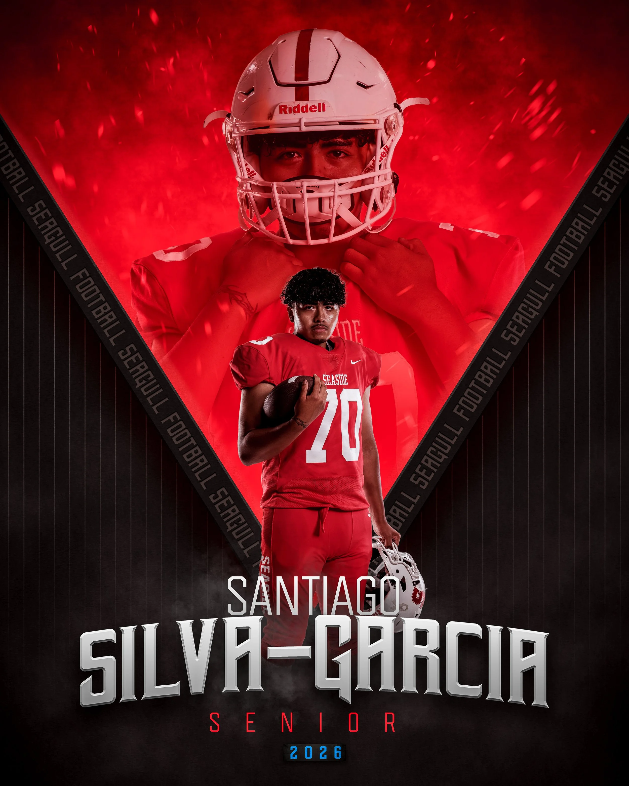 High school athletic media day portrait and banner composite by Justin Grafton Studios serving Oregon and Washington