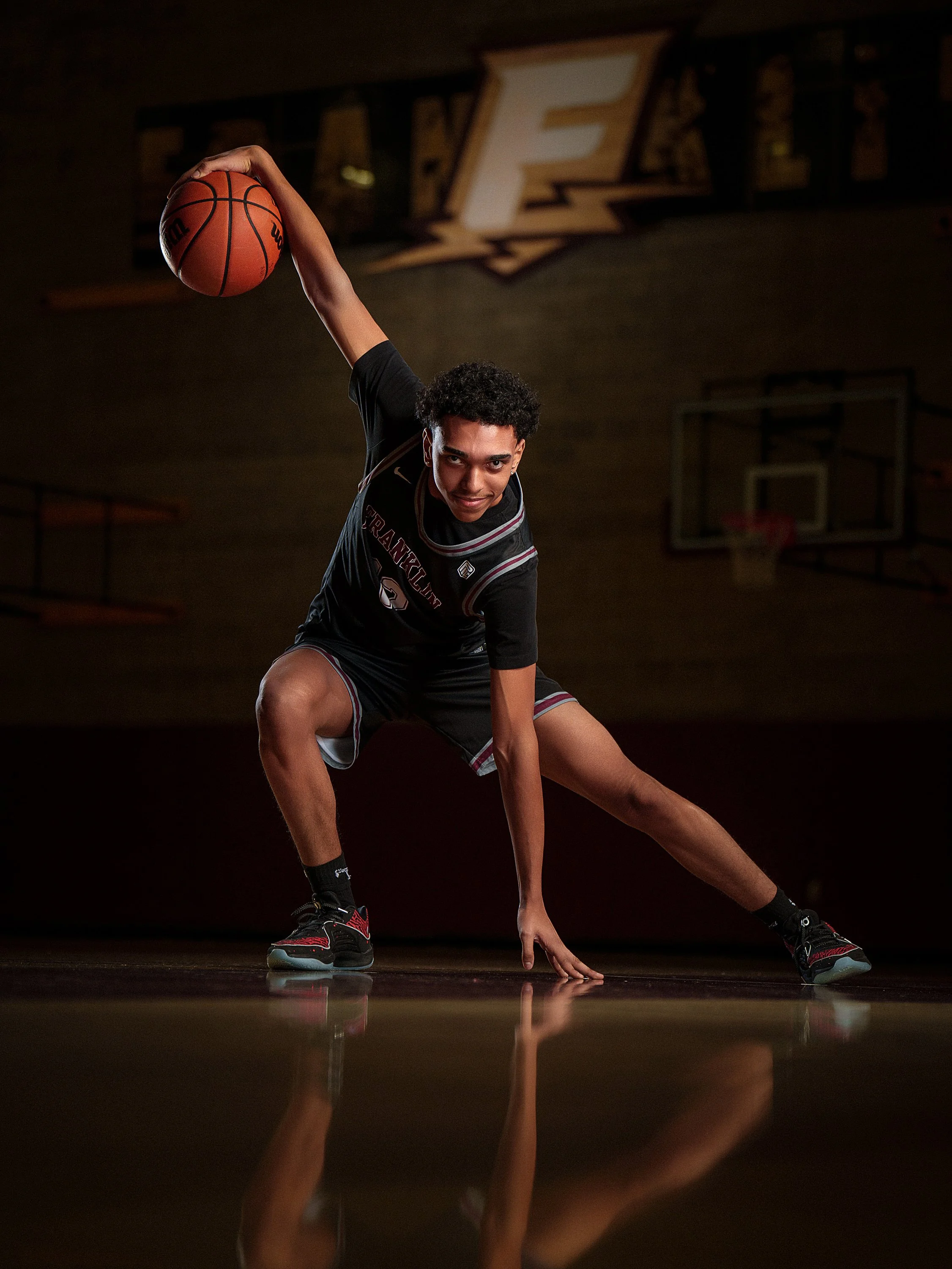 High school athletic media day portrait and banner composite by Justin Grafton Studios serving Oregon and Washington