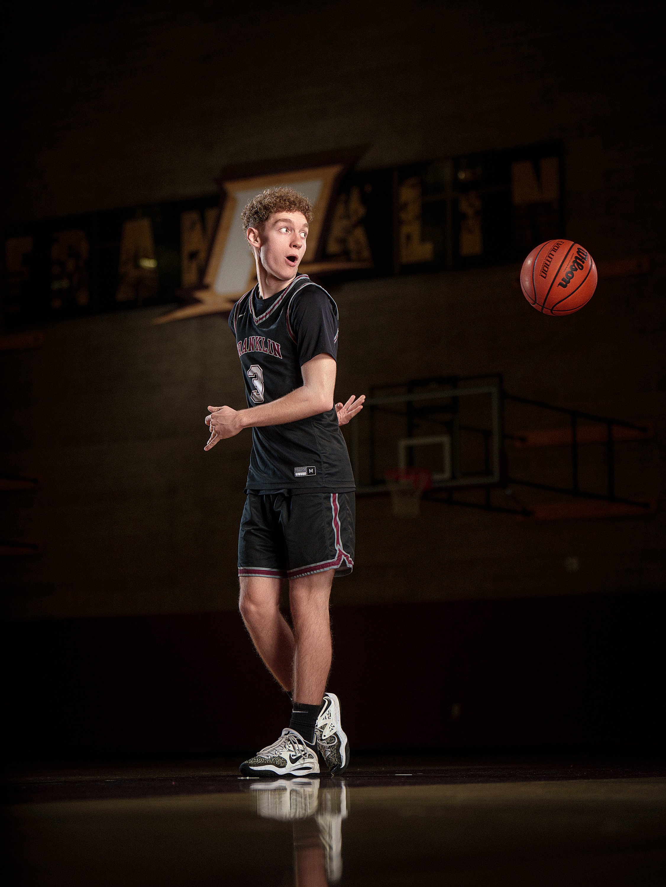 High school athletic media day portrait and banner composite by Justin Grafton Studios serving Oregon and Washington