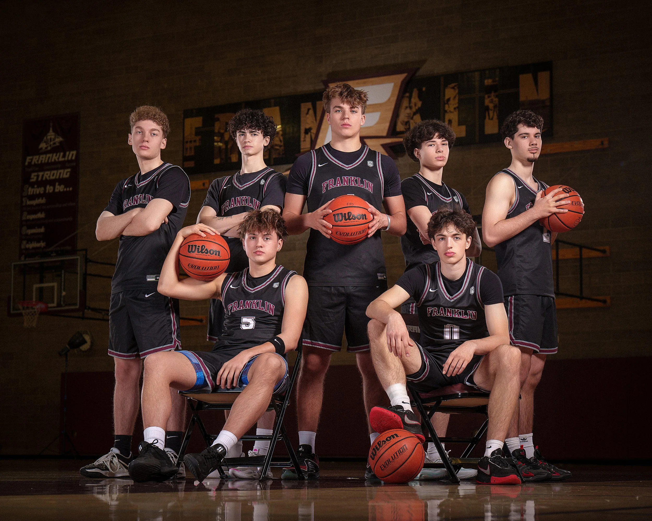 High school athletic media day portrait and banner composite by Justin Grafton Studios serving Oregon and Washington