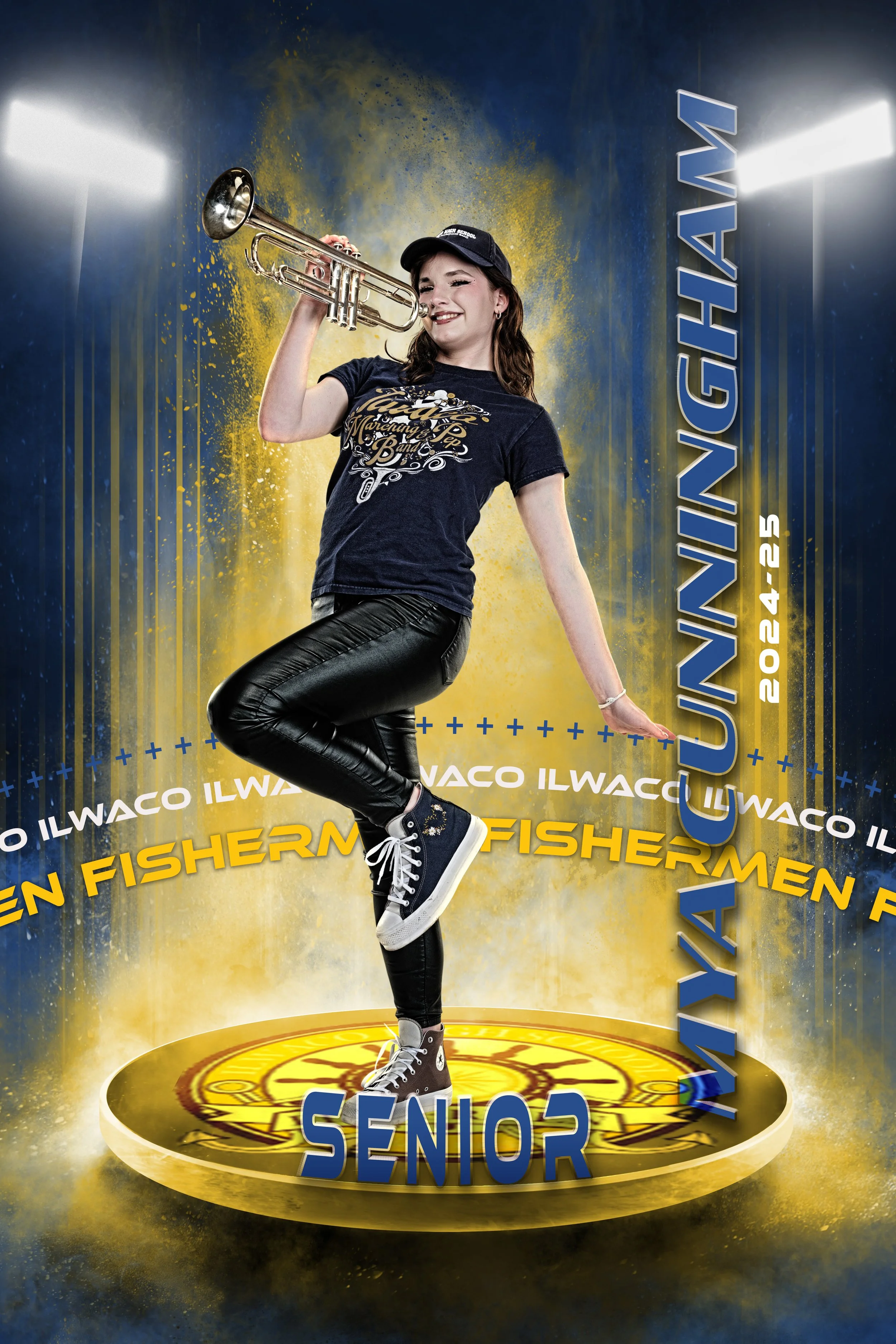 High school athletic media day portrait and banner composite by Justin Grafton Studios serving Oregon and Washington