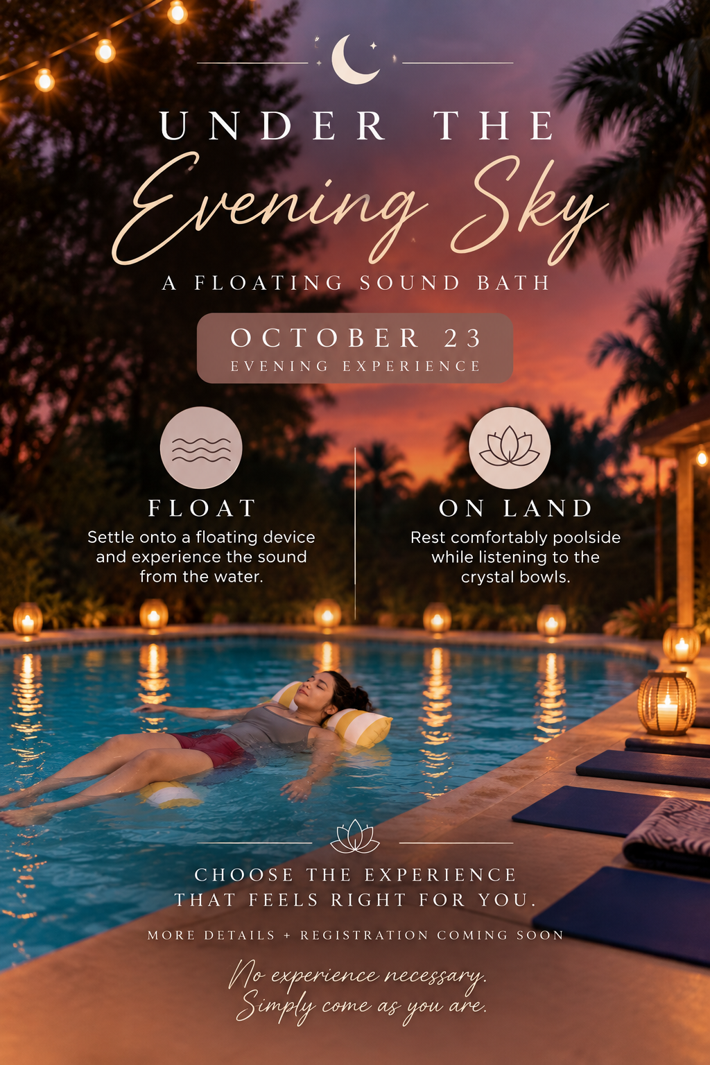 Evening under the sky: A floating sound bath