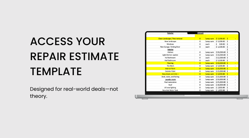 Repair and renovations estimate template