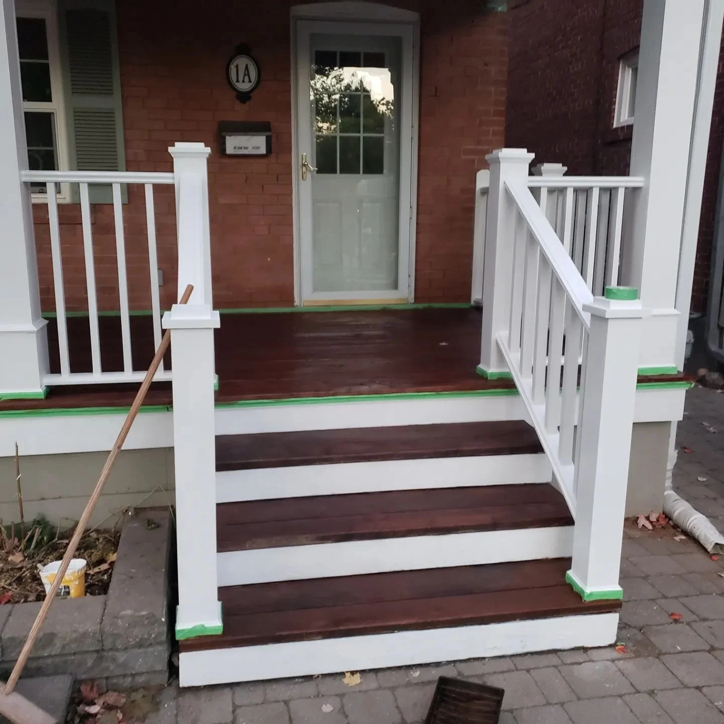 Porch deck stain with railing and support beam painting.
Customer gave a wonderful review on Homestars!