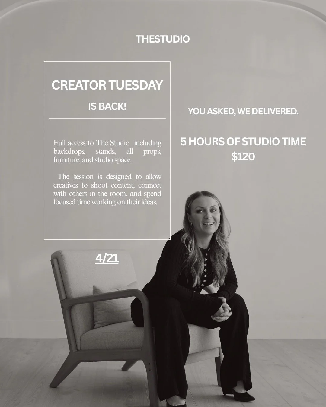 LIMITED SPOTS AVAILABLE.

If you missed the last one, now&rsquo;s your chance. 

A time to get creative, share ideas and bring your visions to life surrounded by likeminded creatives!