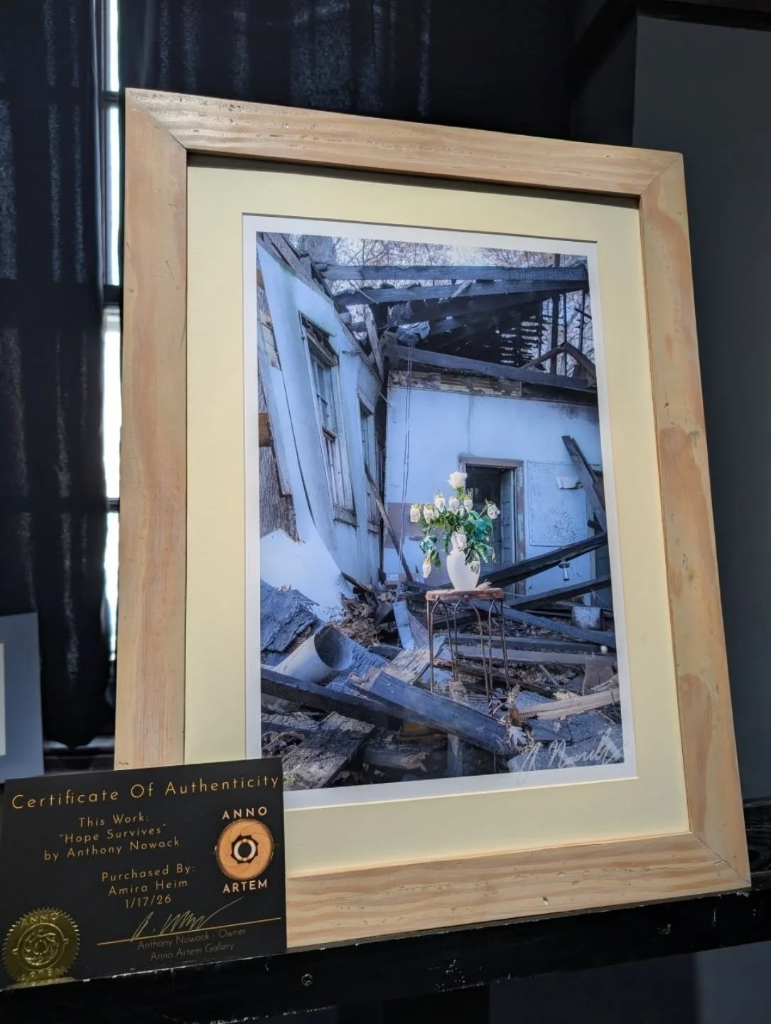 SOLD!
This piece, "Hope Survives" by Anthony Nowack (@anthonynowack ), went to its new home today with Amira Heim (@amira.heim ). Thank you Amira for supporting local artists!