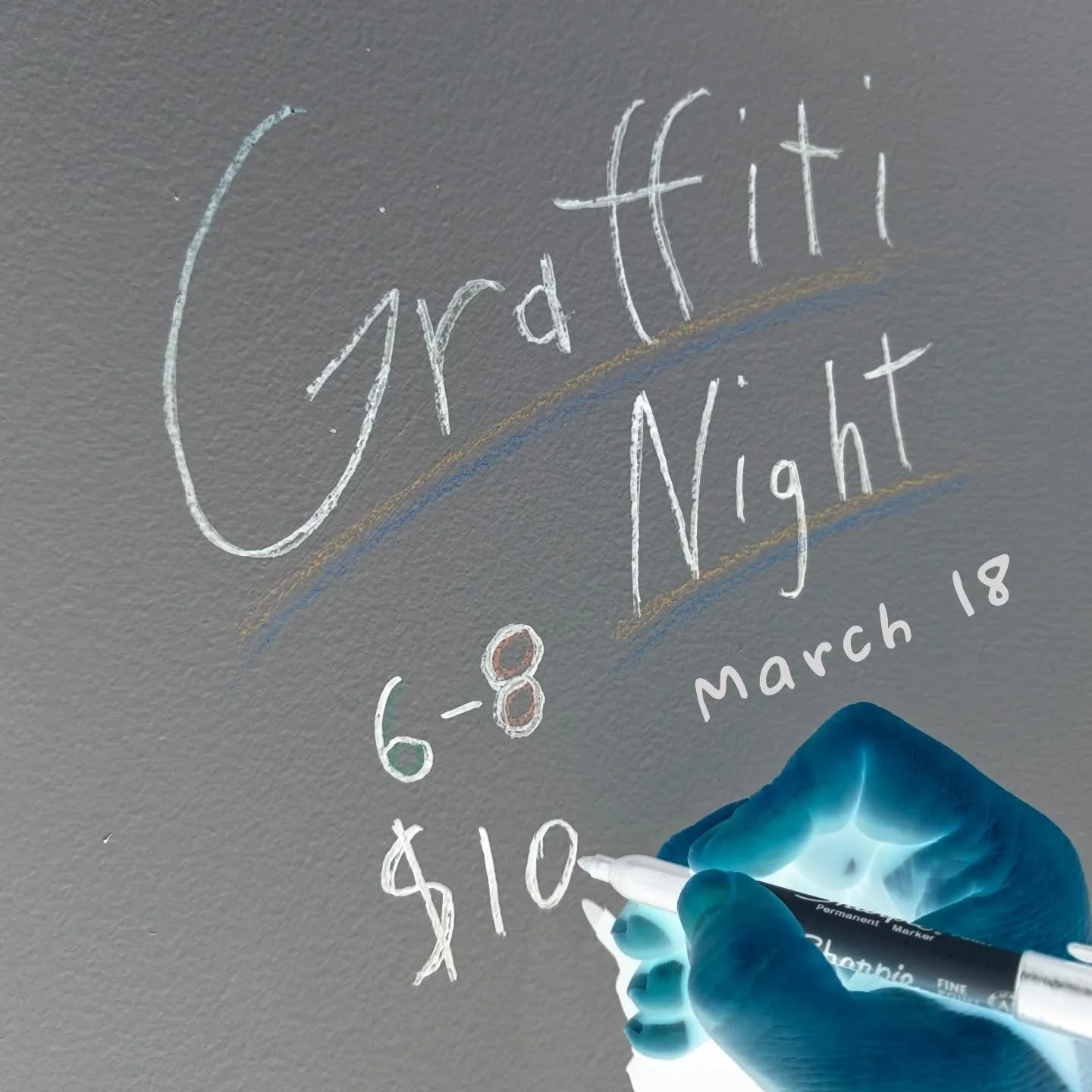 Tomorrow night is our second monthly Graffiti Night where we take the art down off the walls and let YOU create your own art right on our walls. We won't ground you, we won't make you eat your dinner in your bedroom. We'll actually give you all the t