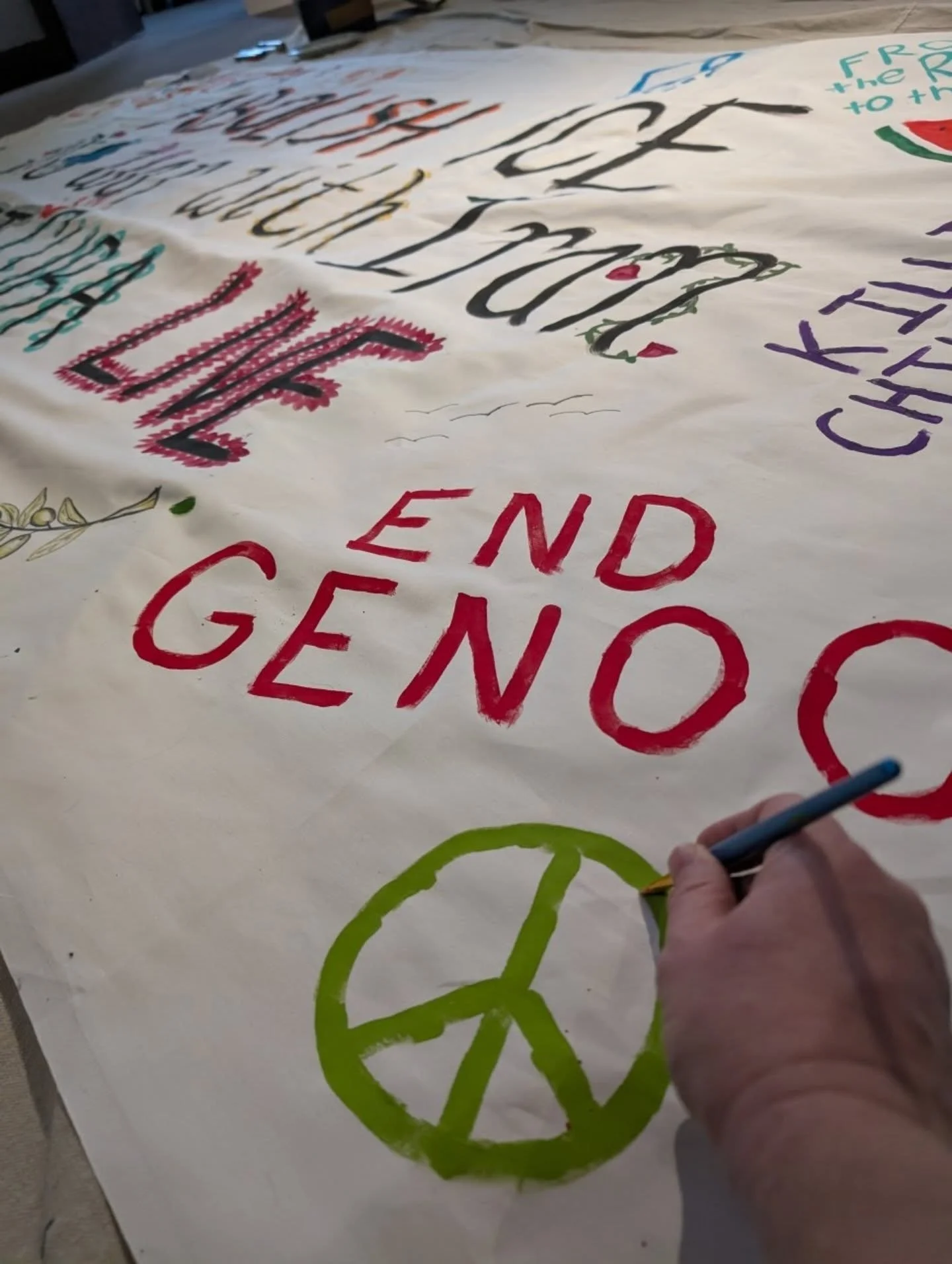 Come in today until 6 and add your own message to the No Kings banner to be carried at Saturday's protest demonstration in Phoenixville. We have paint, brushes, markers, everything to need to add your voice.

After the protest action Saturday, the ba