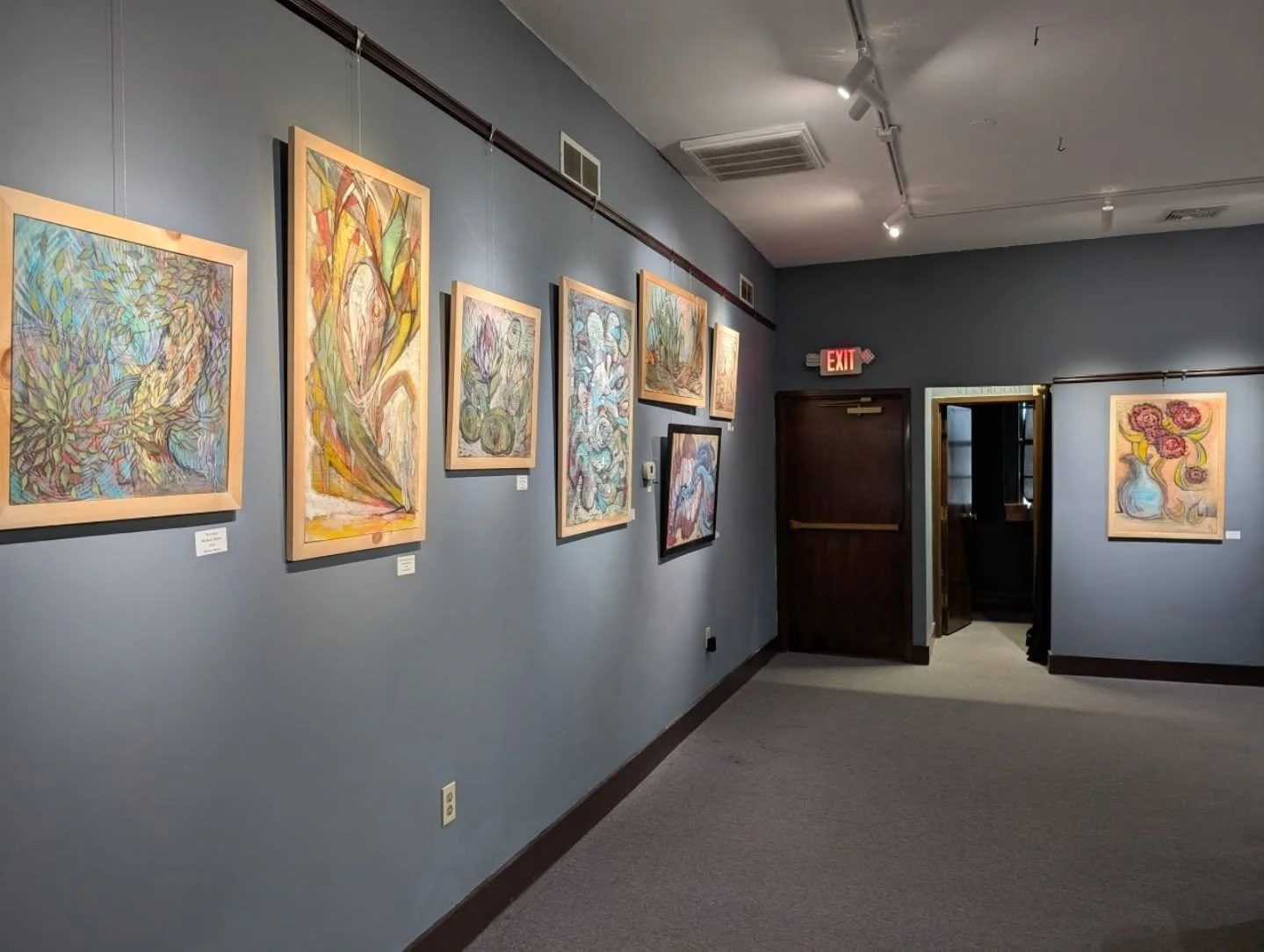 We're showcasing one of our resident artists this month on our big wall. Michael Kenny (@michael.kenny.made ) is a Pottstown artist who attended West Chester University from 1993-1999, studying painting and printmaking.&nbsp;His work involves mixed m