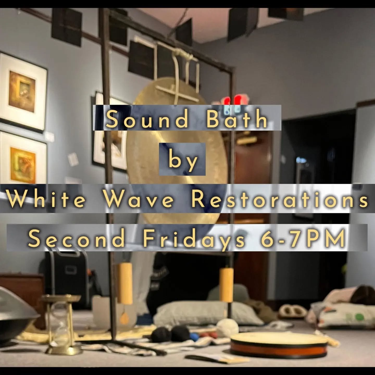 This month's Sound Bath session with @whitewaverestorations is coming up this Friday.

Join us for an immersive sound bath event inside the gallery at Anno Artem every second Friday&mdash;a restorative journey through vibration, resonance, and deep l