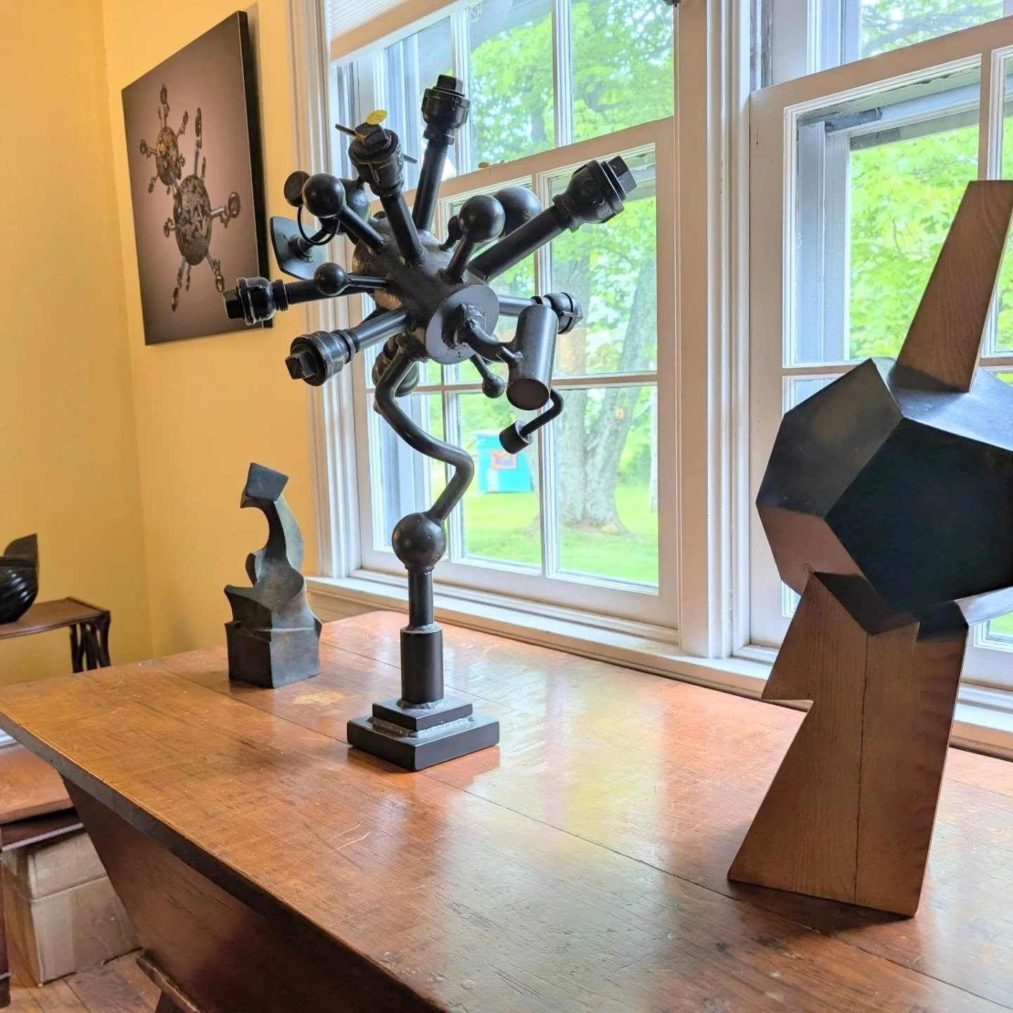 Went out to visit Charlie Emlen (@charlesemlen ) this morning for his open studio weekend. Excited to welcome him and Bob Hakun to Anno Artem for a showcase opening July 16. But I'm the meantime, get out and see him this weekend to see his amazing cr