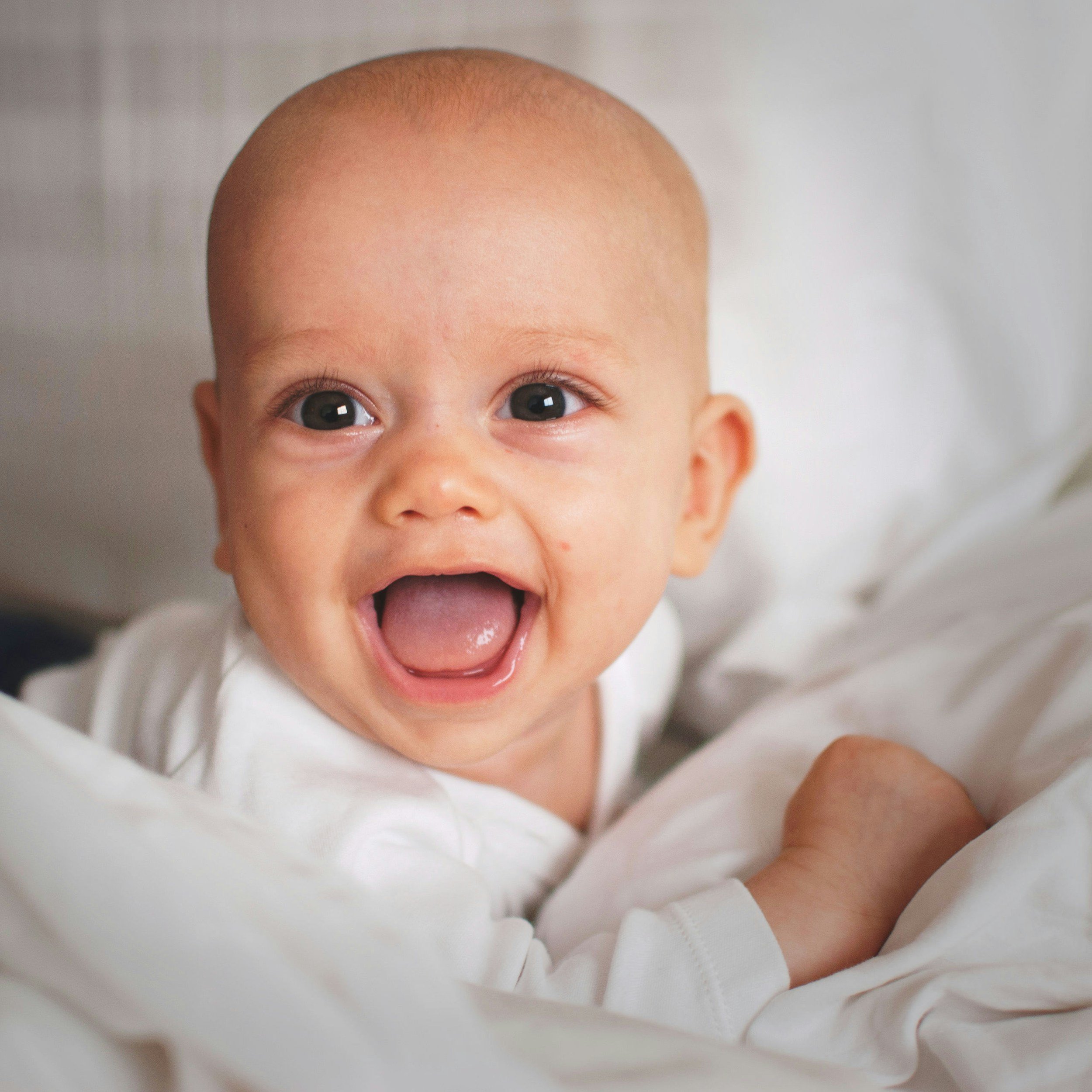 Baby portrait photo with soft studio lighting