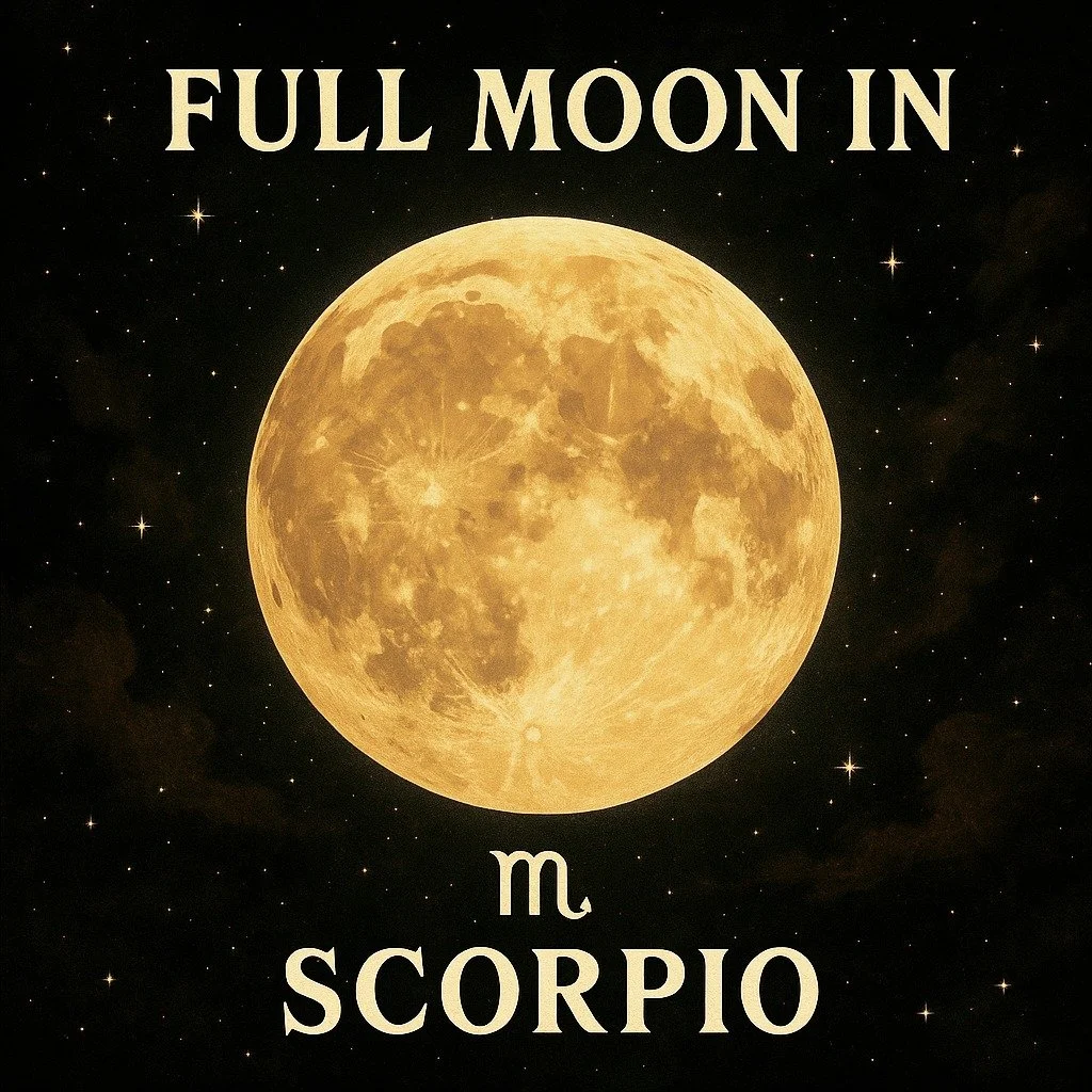 The Full Moon in Scorpio is a potent time of release, transformation, and shadow work. When the moon shines in the sign of the Shadow Priestess 🖤, all witches are called to face truth, shed what's stagnant, and magnetise deep wealth and power.

🔥 A