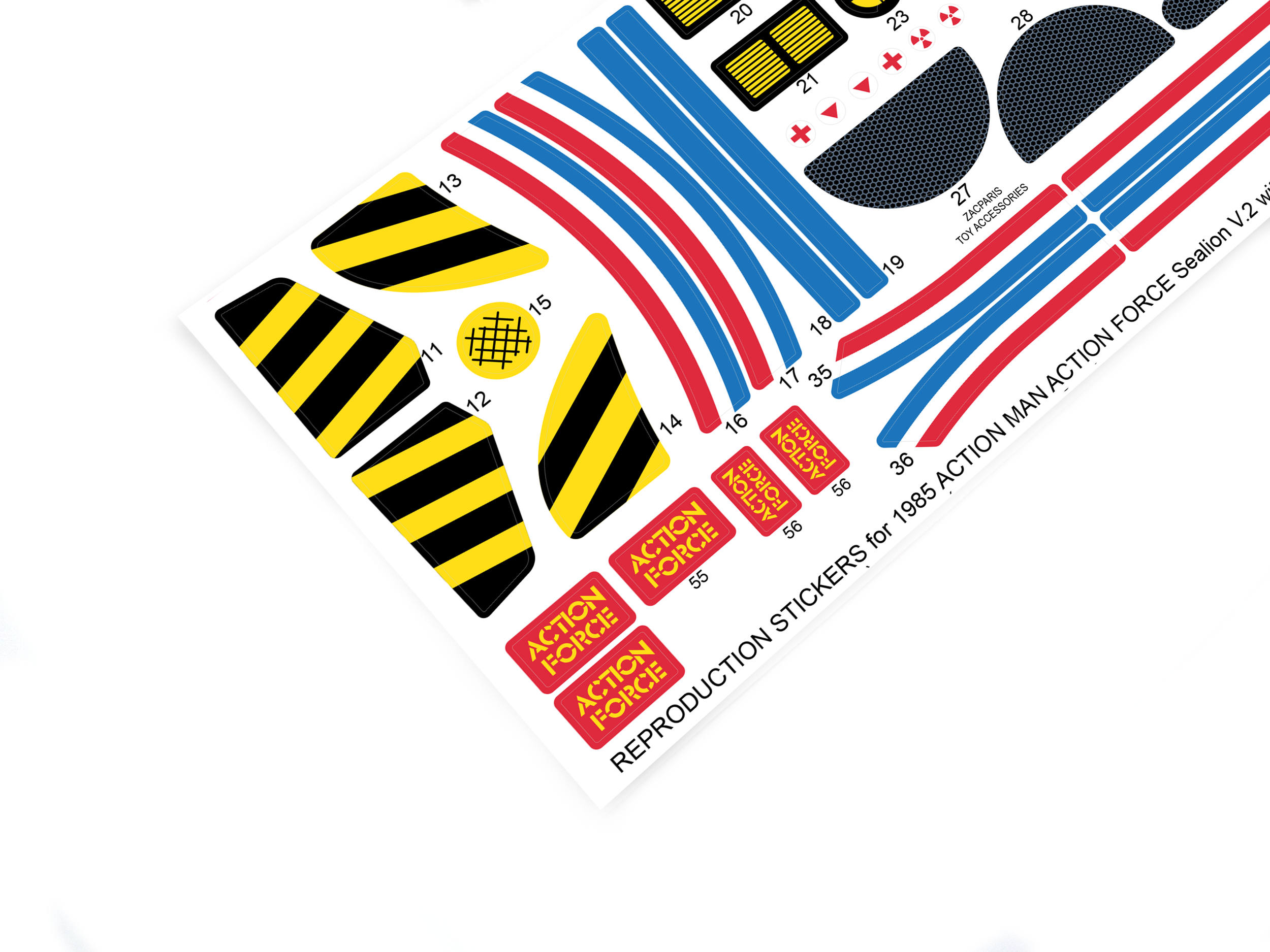 Custom stickers for Palitoy ACTION MAN Action Force Sealion Version:2 AF 1985