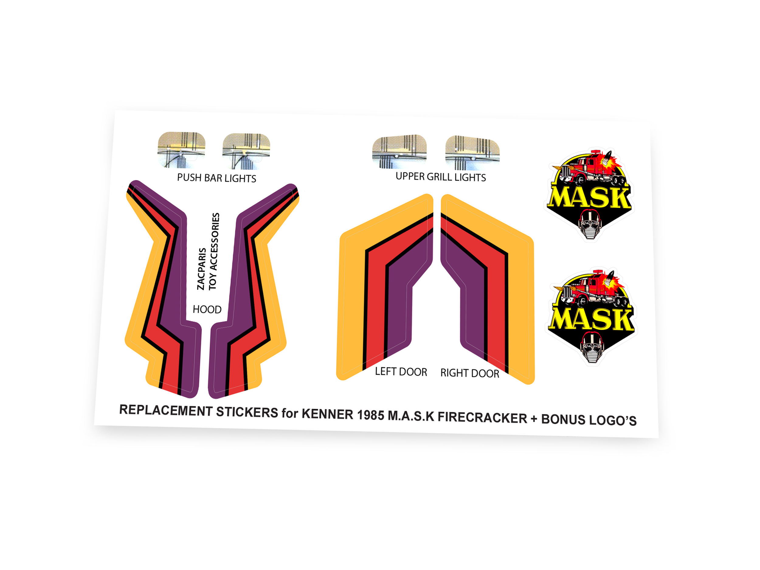 Kenner M.A.S.K Firecracker stickers