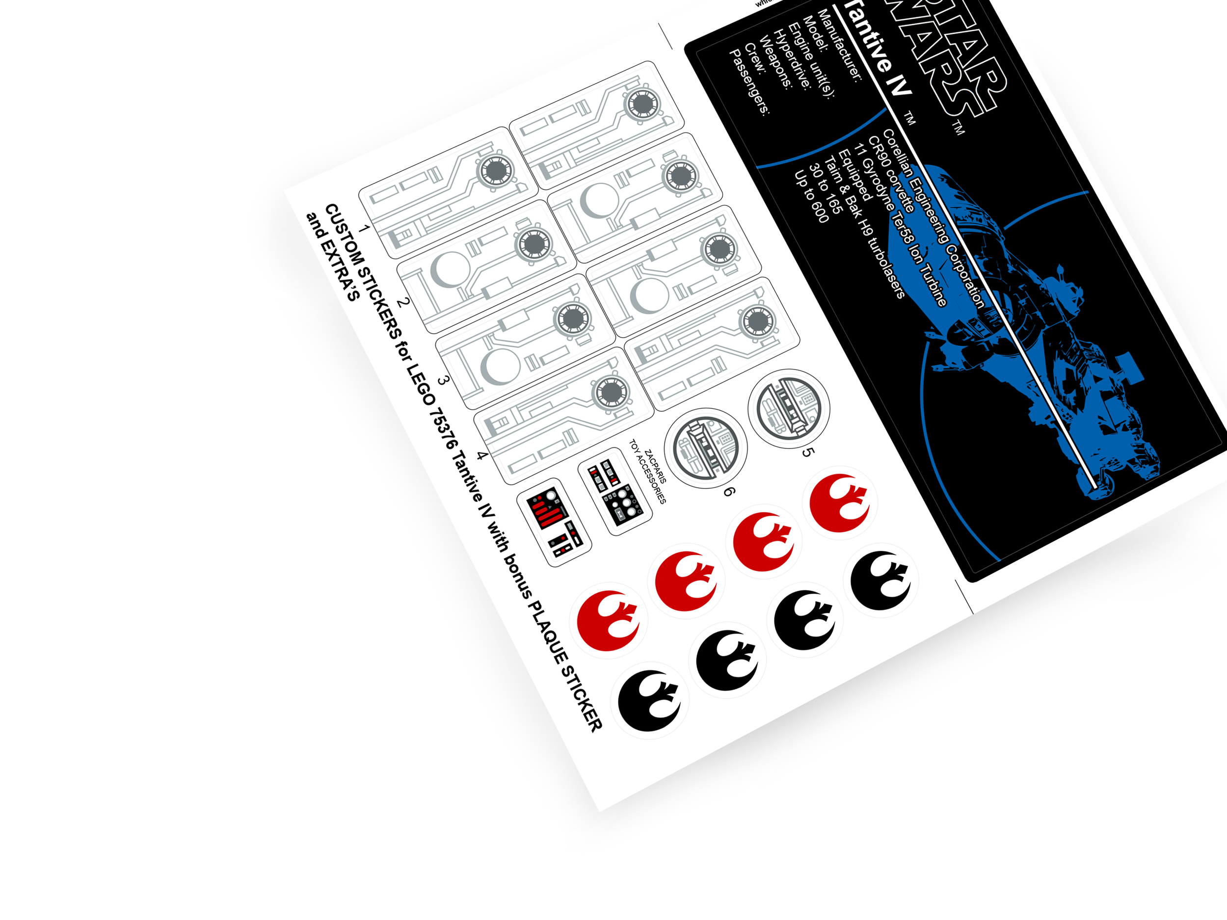 Lego 75376 Tantive IV stickers