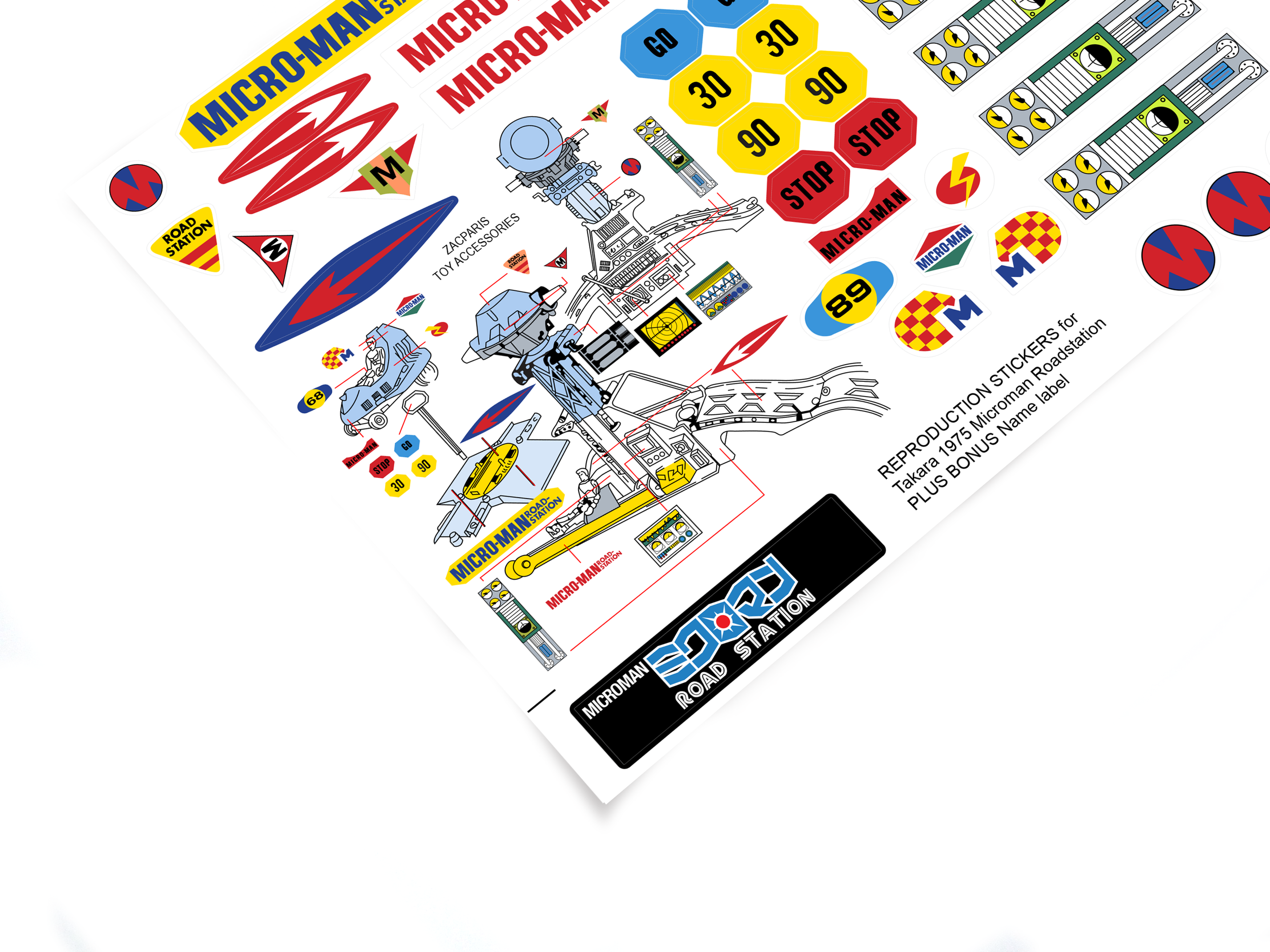 Takara 1975 Microman Roadstation stickers