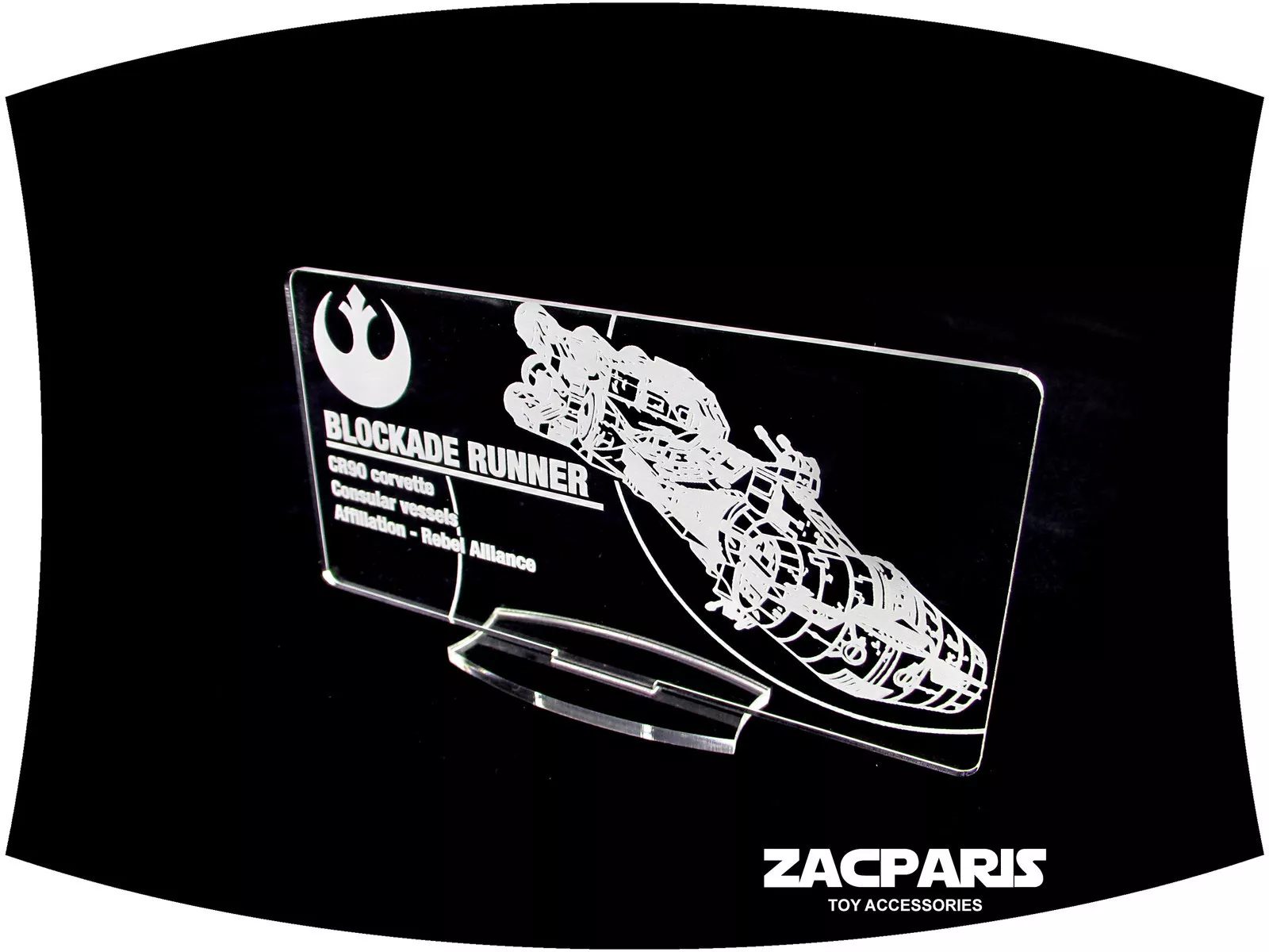 Display plaque for Star Wars Rebel Blockade Runner Kenner Hasbro & Lego