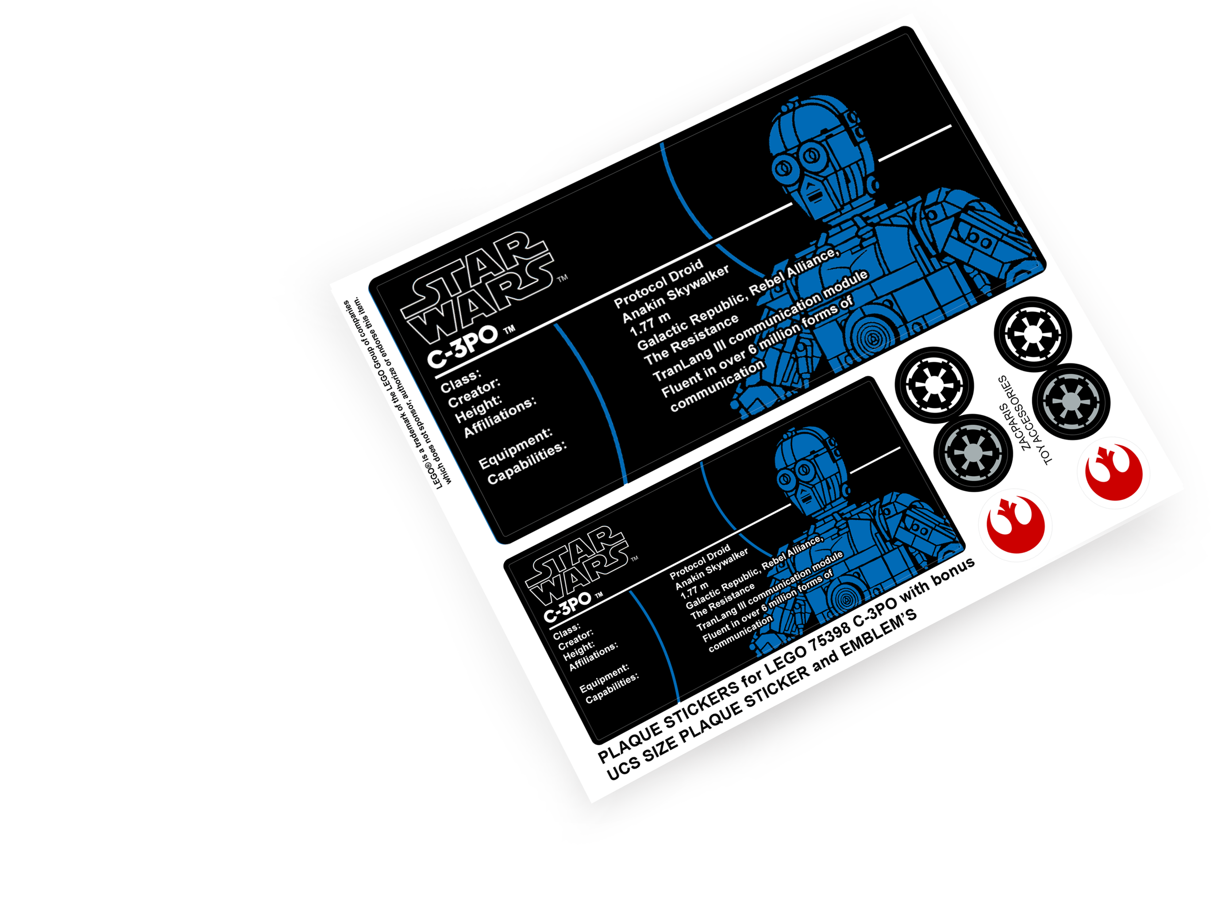 Lego 75398 C-3PO sticker