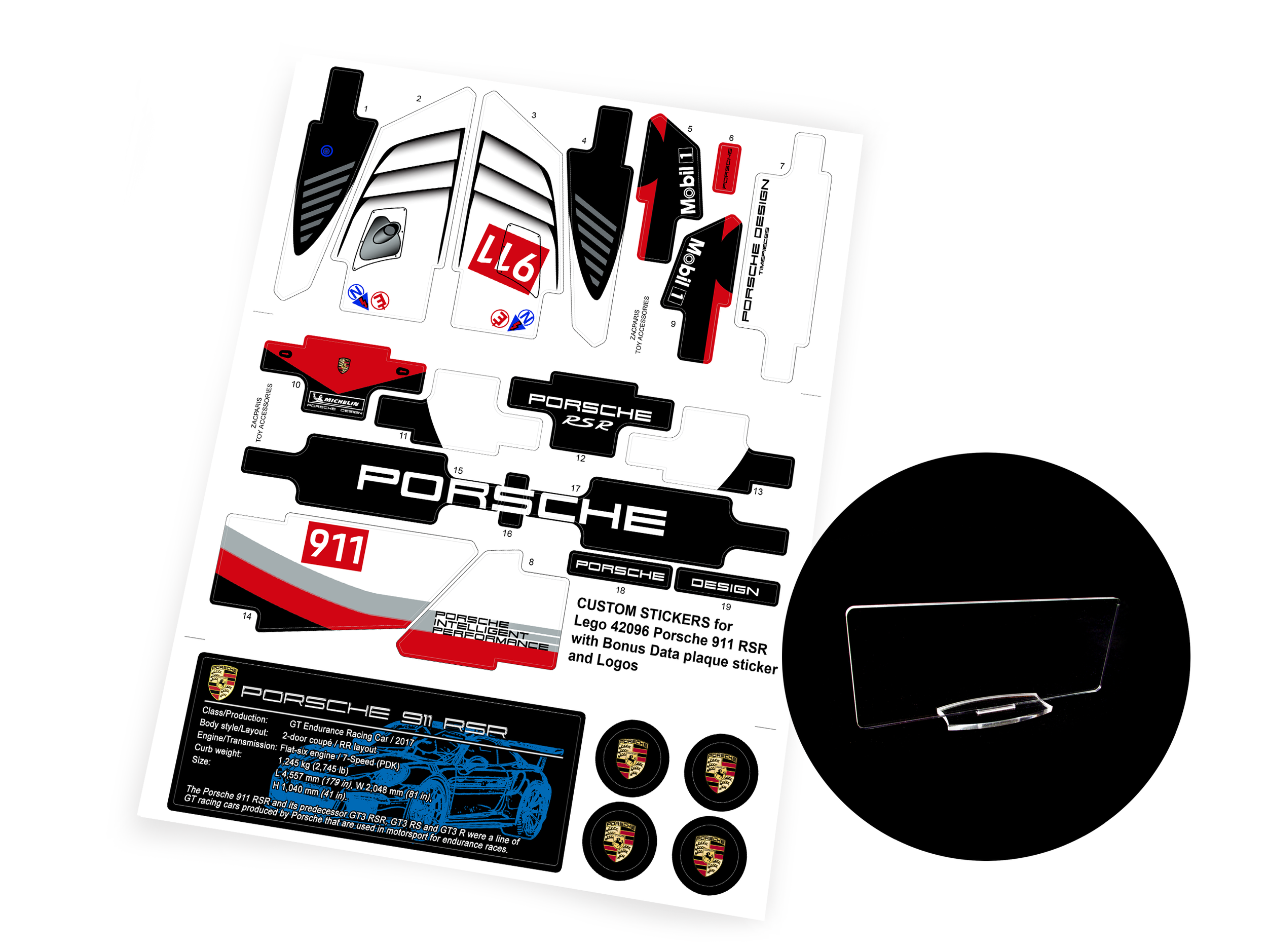 Lego 42096 Porsche 911 RSR sticker
