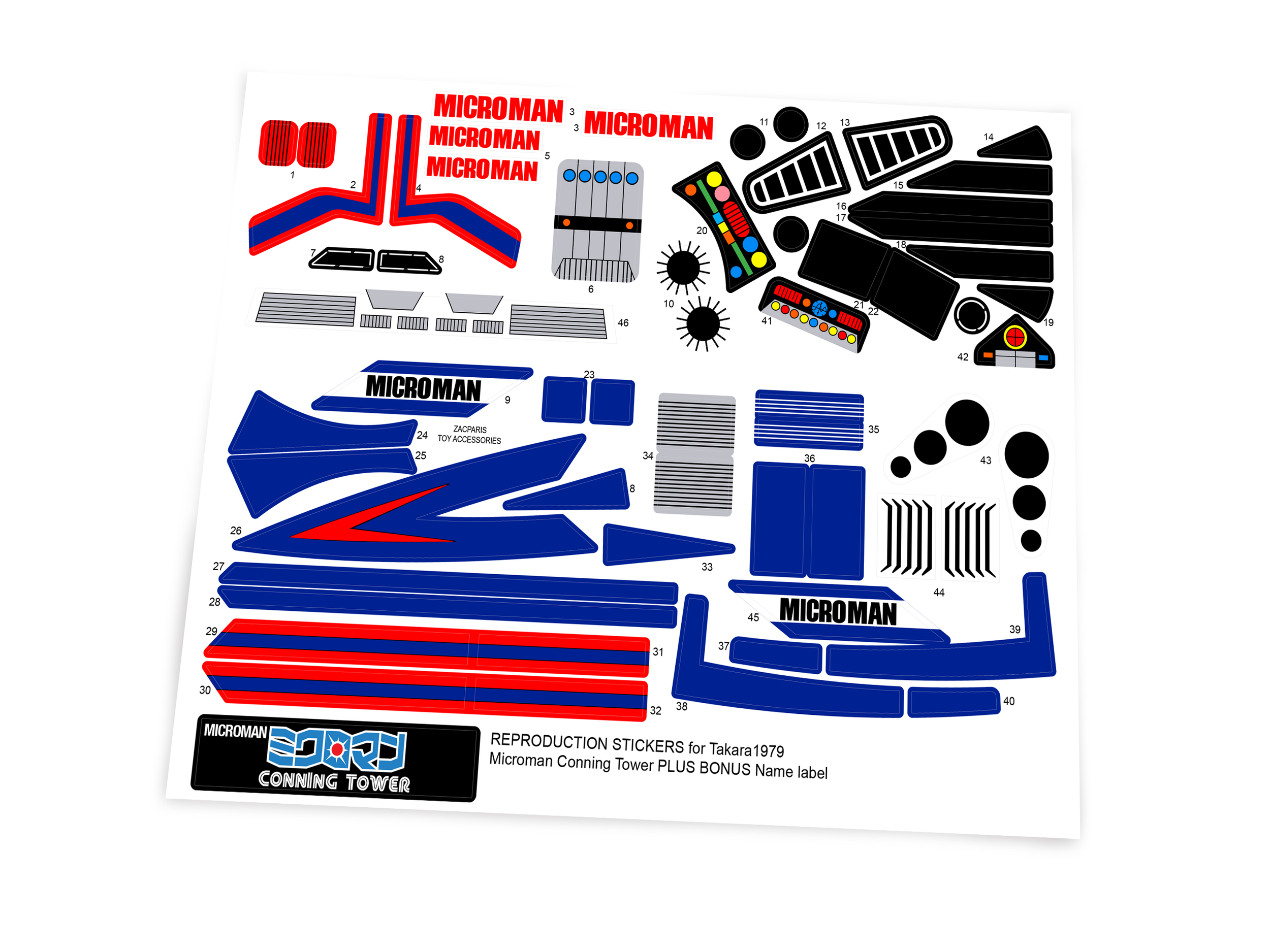 Takara 1979 Microman Conning Tower stickers