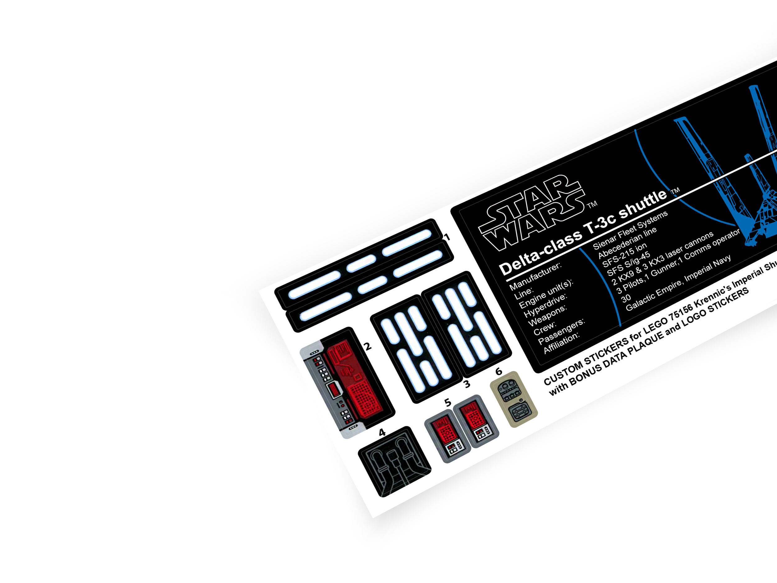 Lego 75156 Krennic's Imperial Shuttle stickers