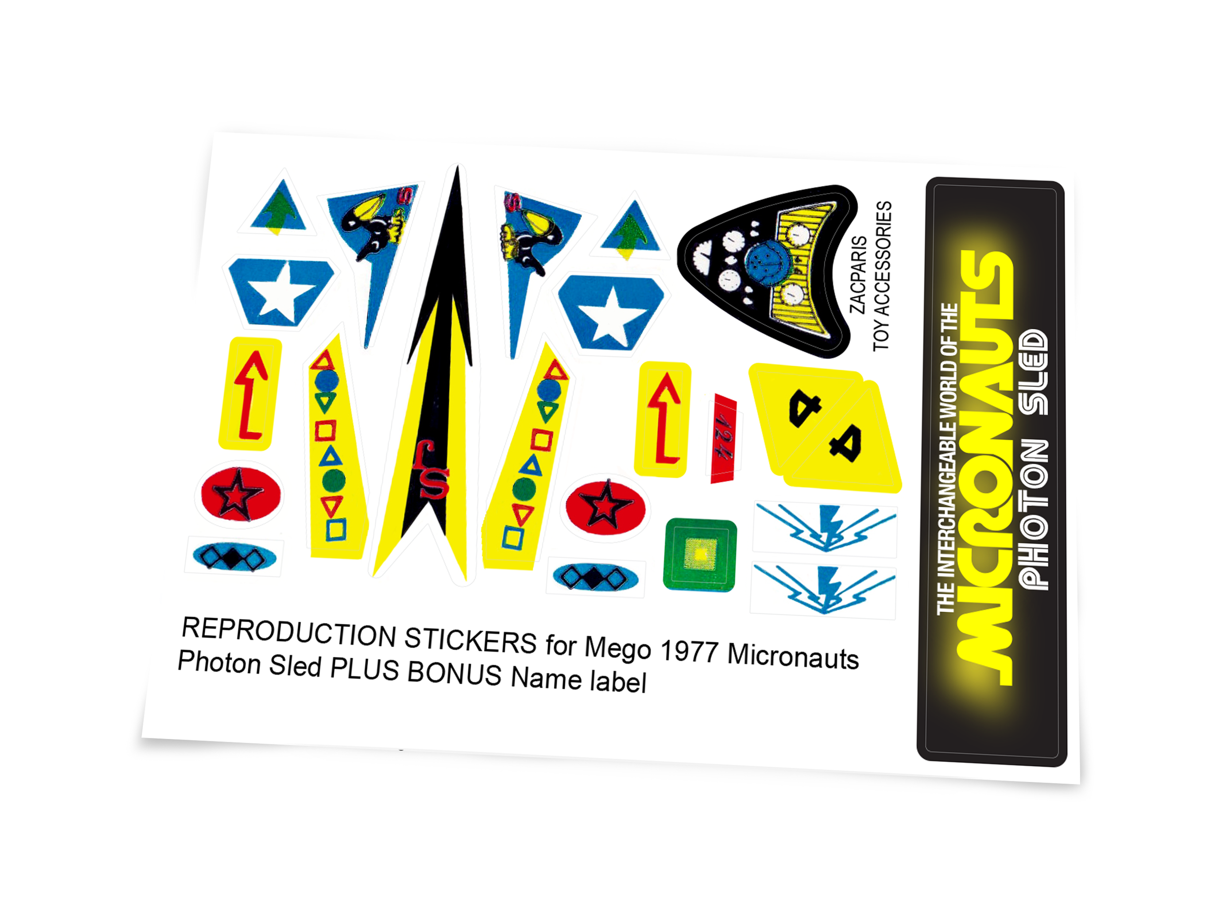 Mego 1977 Microman Micronauts Photon Sled sticker