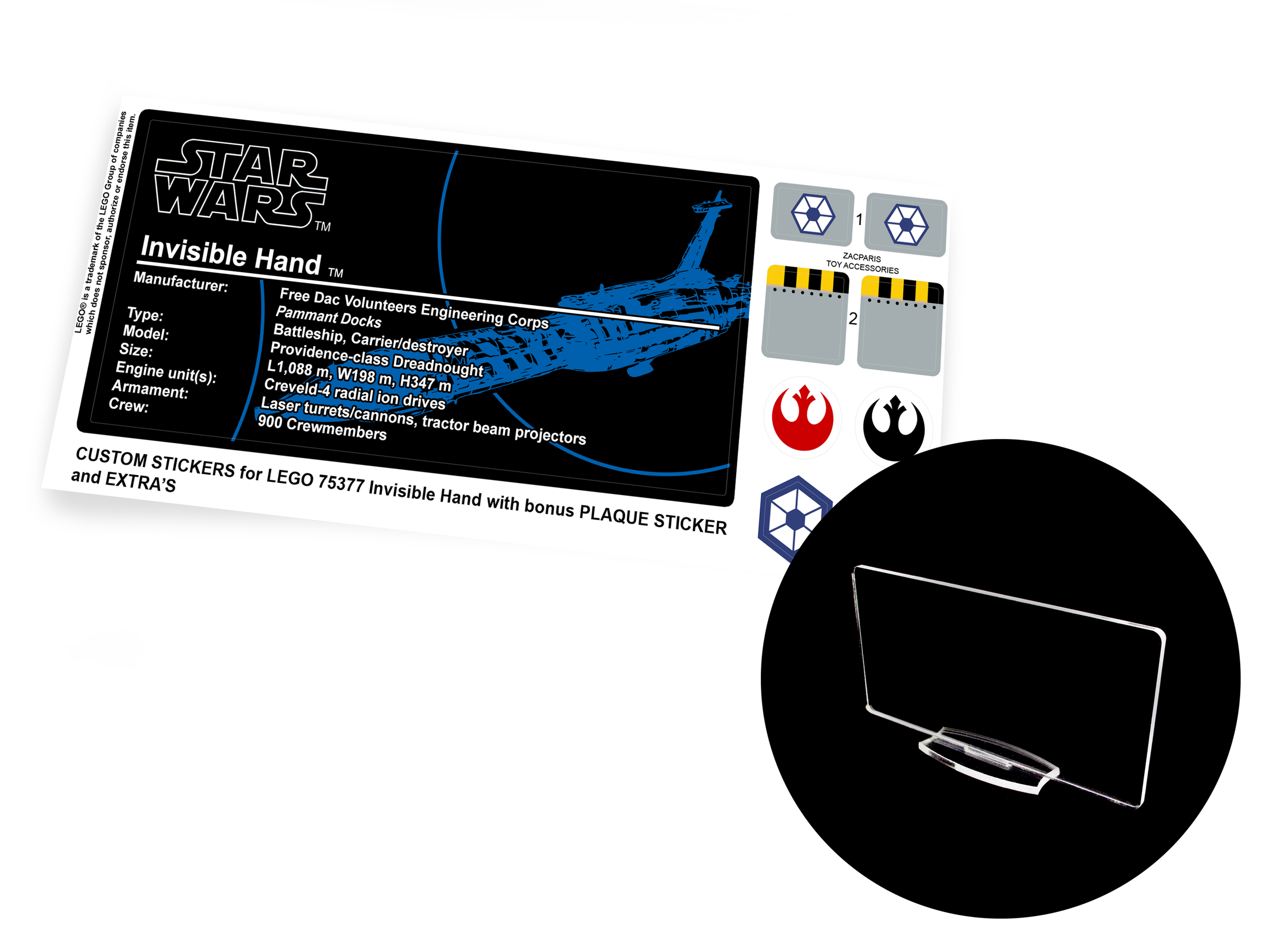 Lego 75377 Invisible Hand stickers