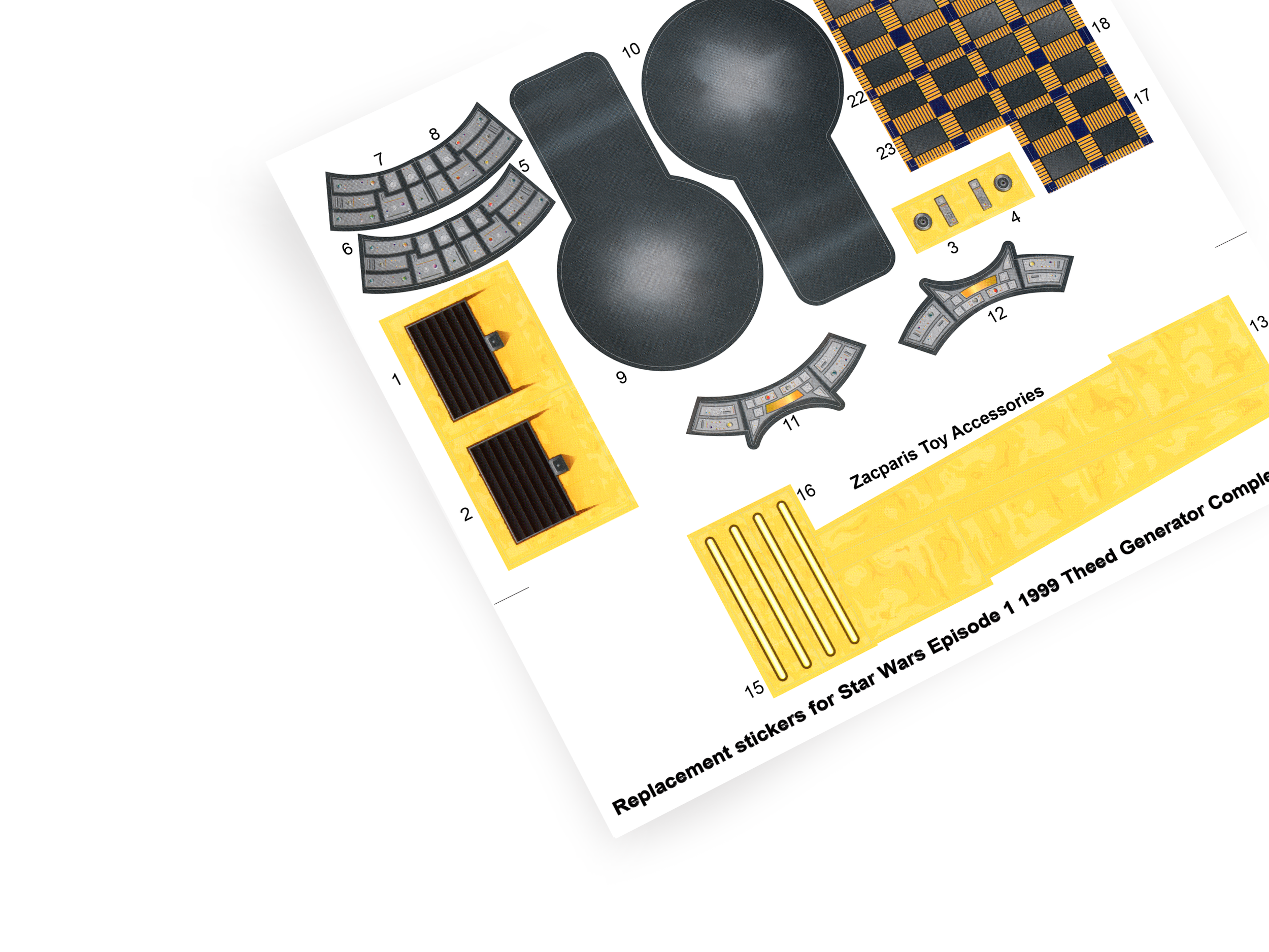 Hasbro Episode 1 Theed Generator Complex stickers