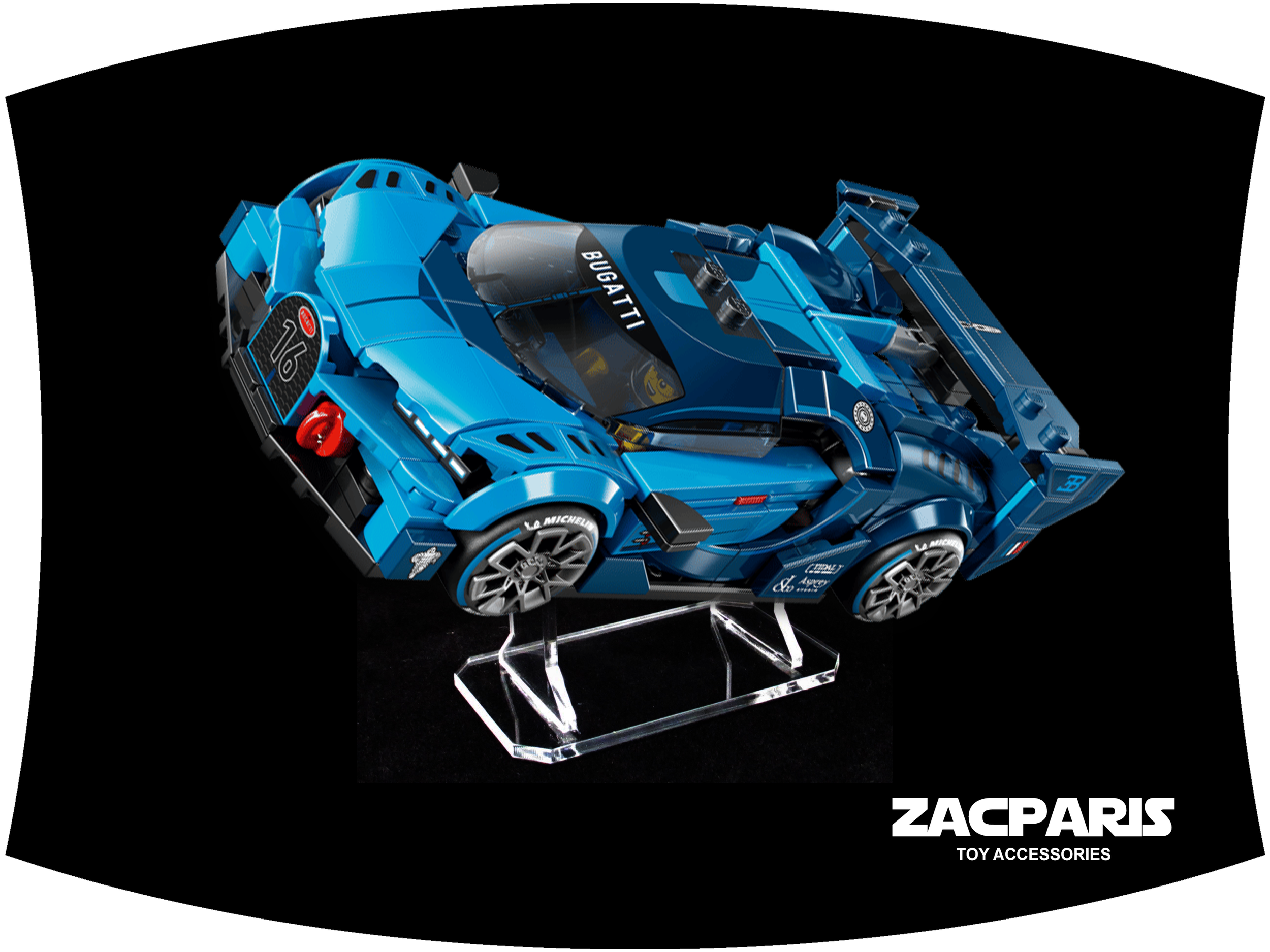 DISPLAY STAND for Speed Champions Lego 77253 Bugatti Vision GT Hyper Sports Car