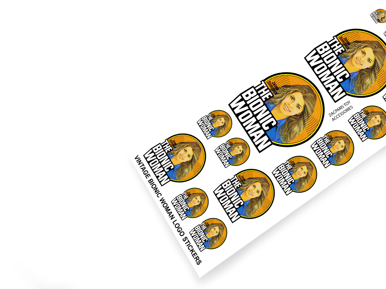 Kenner Six Million Dollar Man SMDM Bionic Woman logo stickers