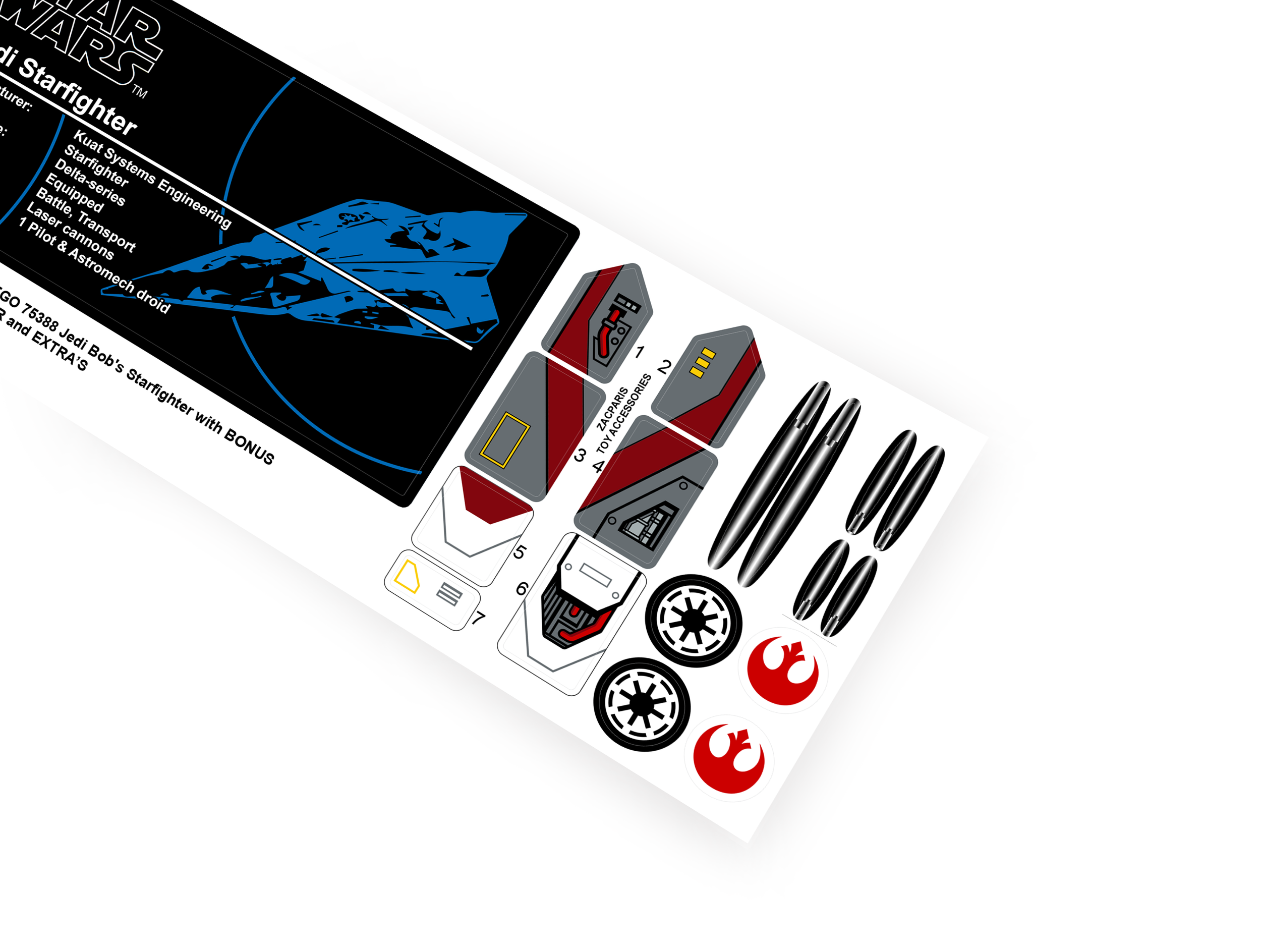 Lego 75388 Jedi Bob's Starfighter stickers
