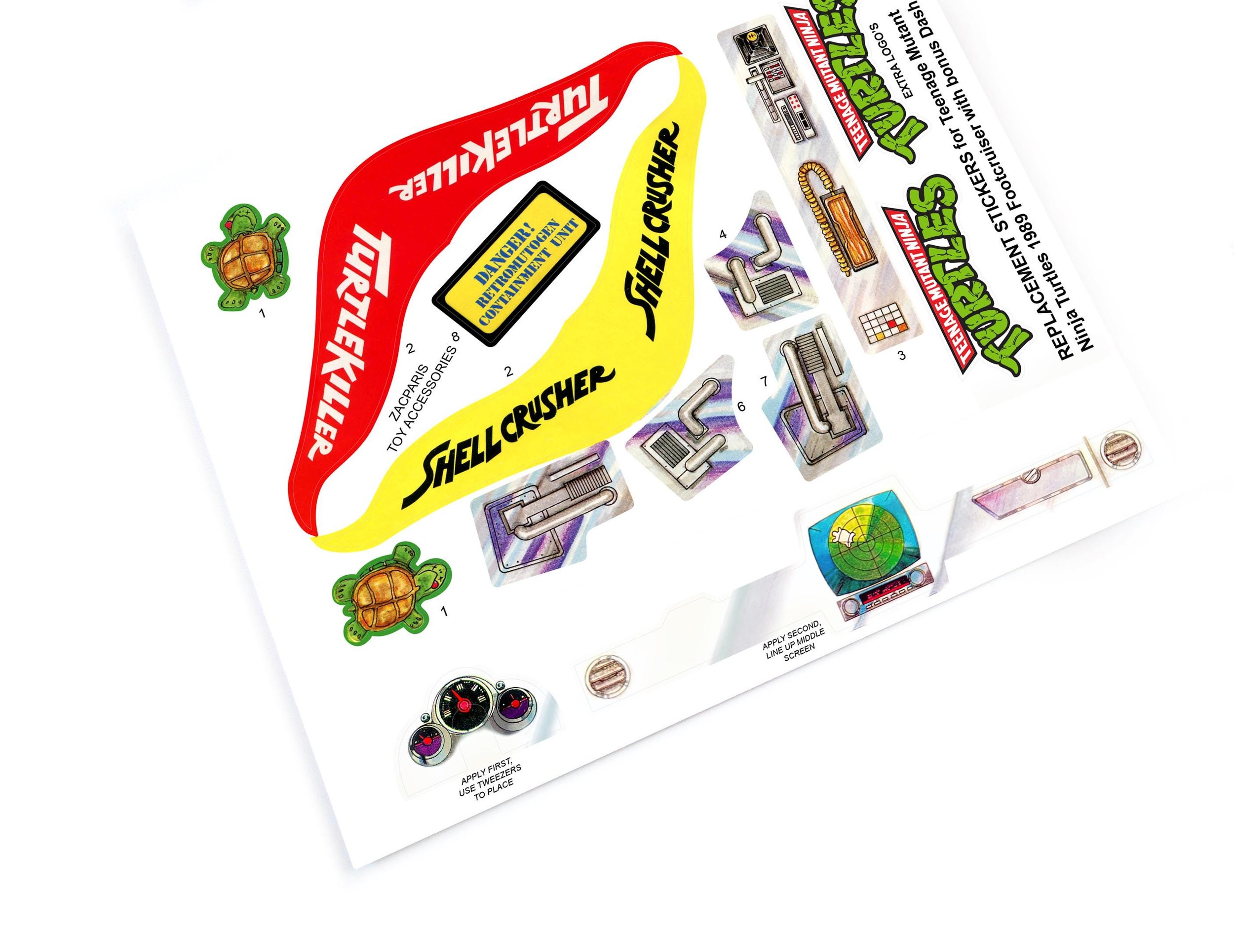 CUSTOM STICKERS for TMNT 1989 Footcruiser Teenage Mutant Ninja Turtle with Dash