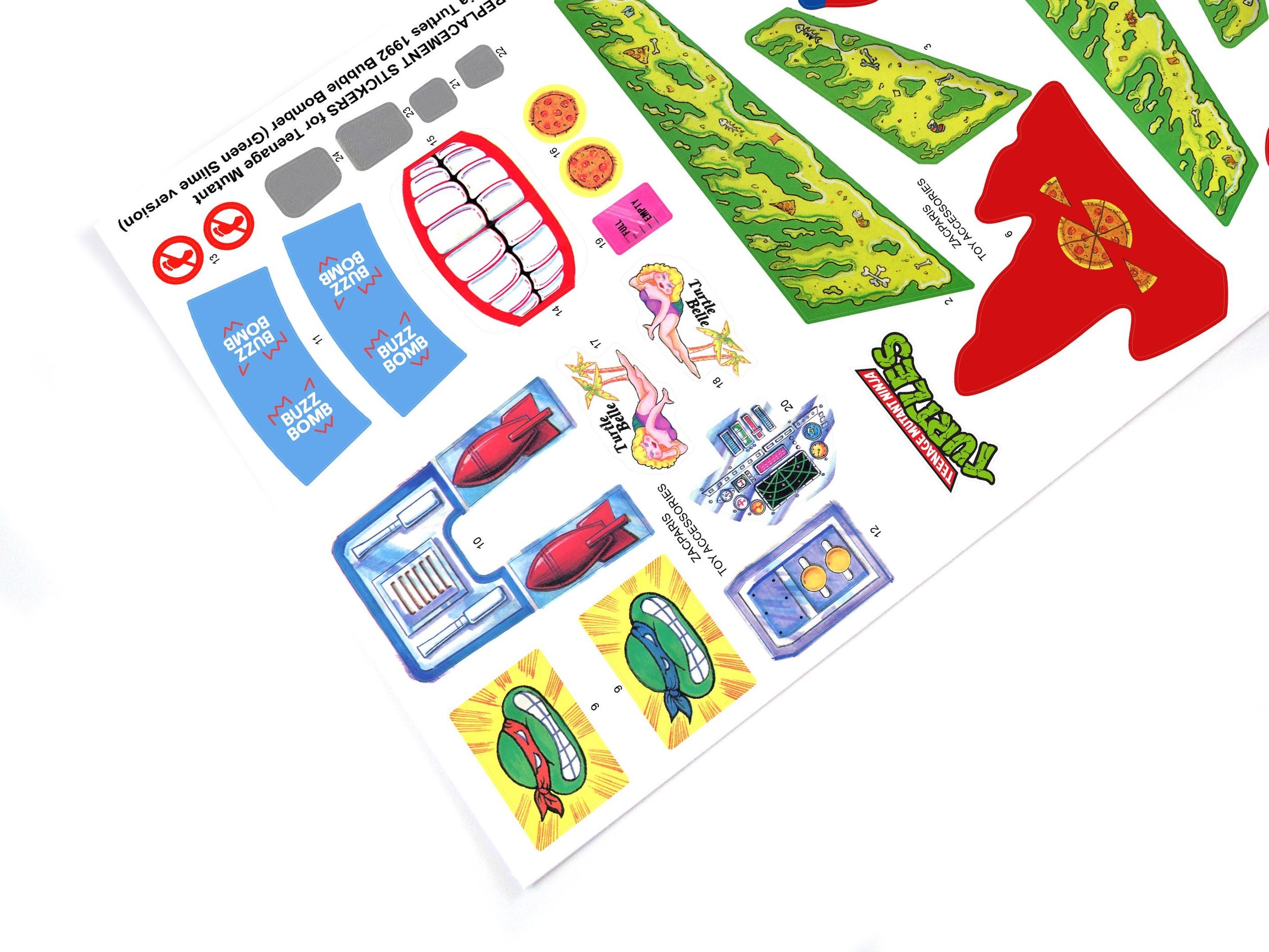 TMNT Teenage Mutant Ninja Turtles Bubble Bomber stickers