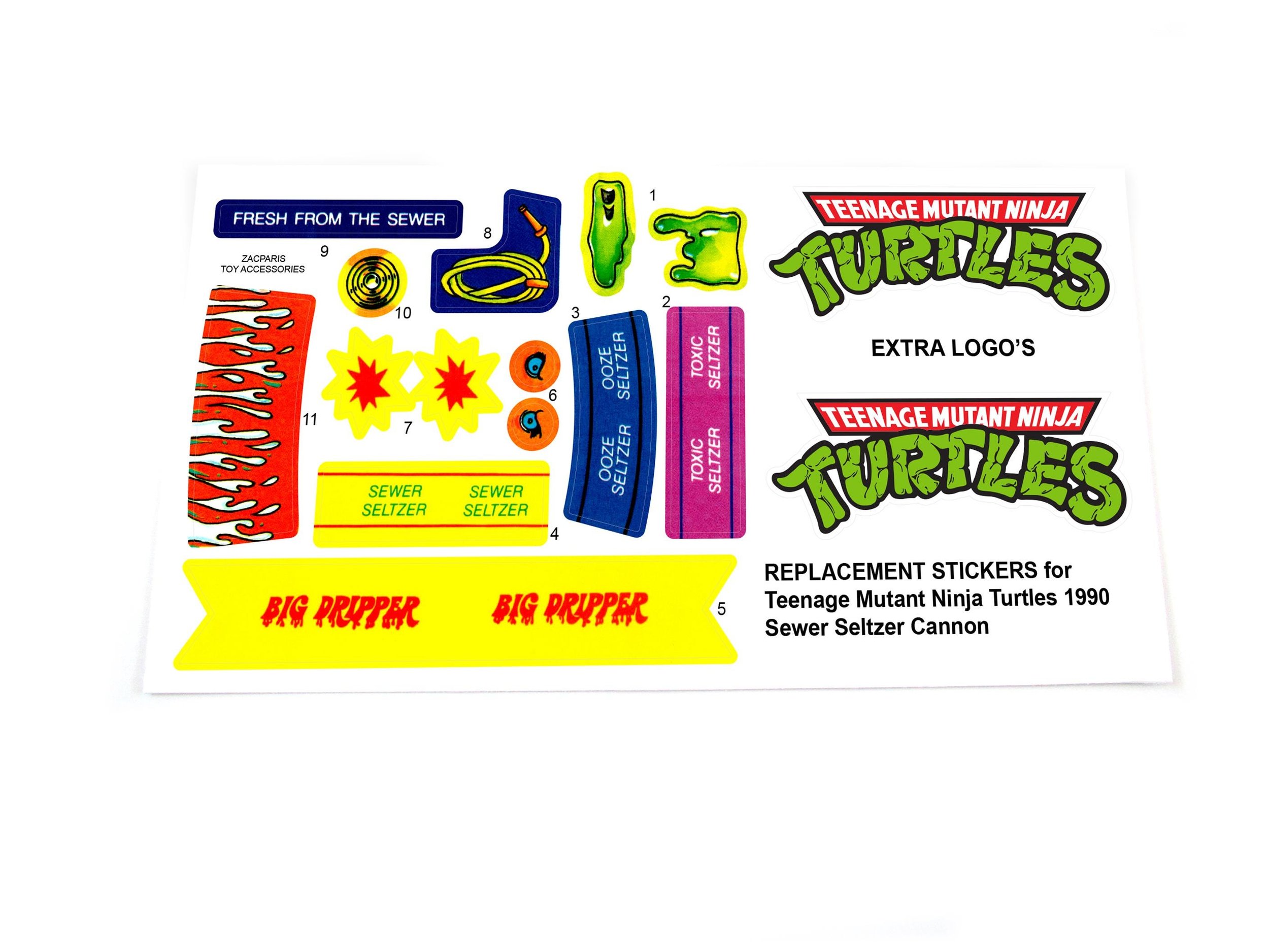 TMNT Teenage Mutant Ninja Turtles Sewer Seltzer Cannon stickers