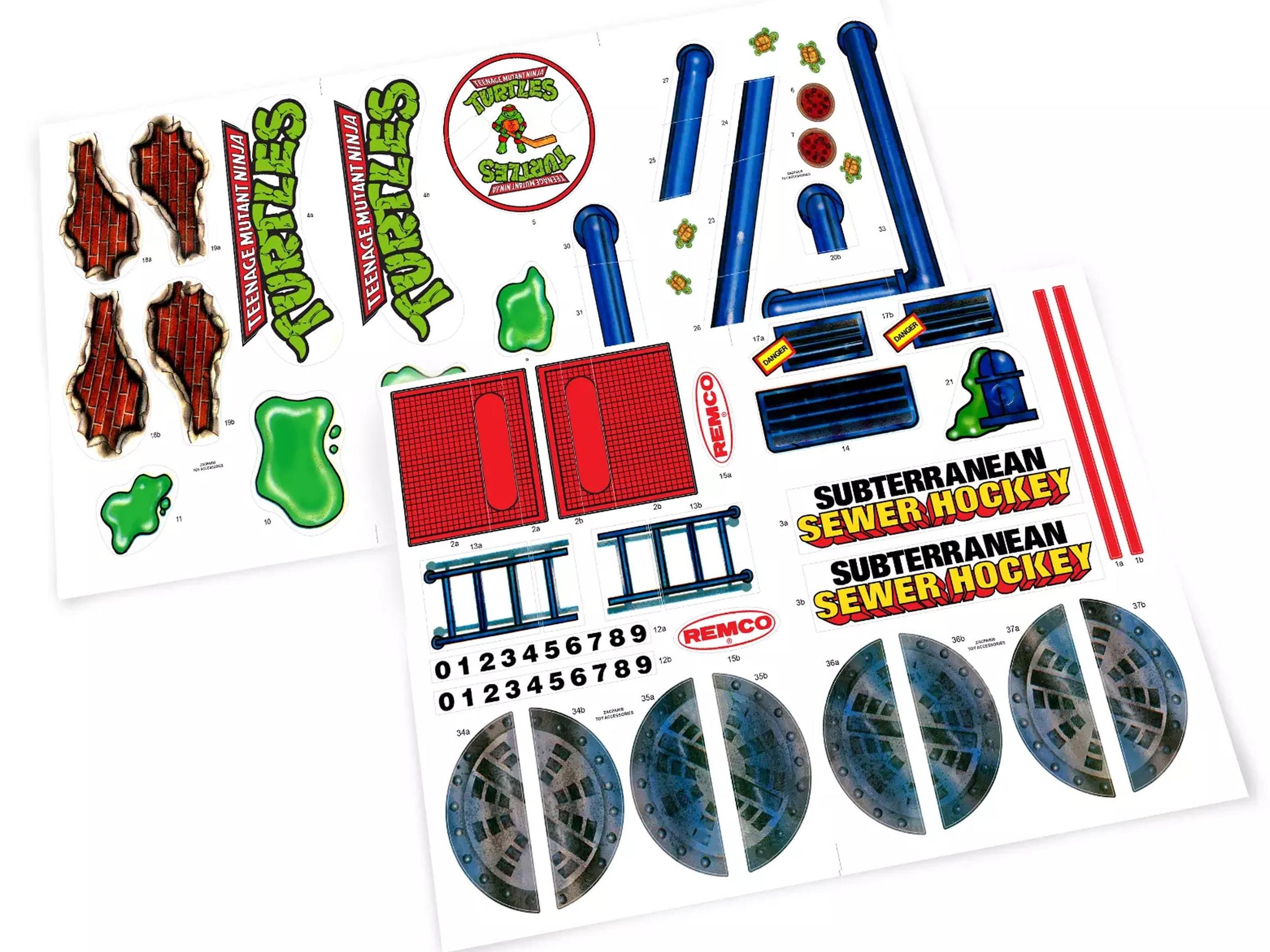 TMNT Teenage Mutant Ninja Turtles Subterranean Sewer Hockey stickers