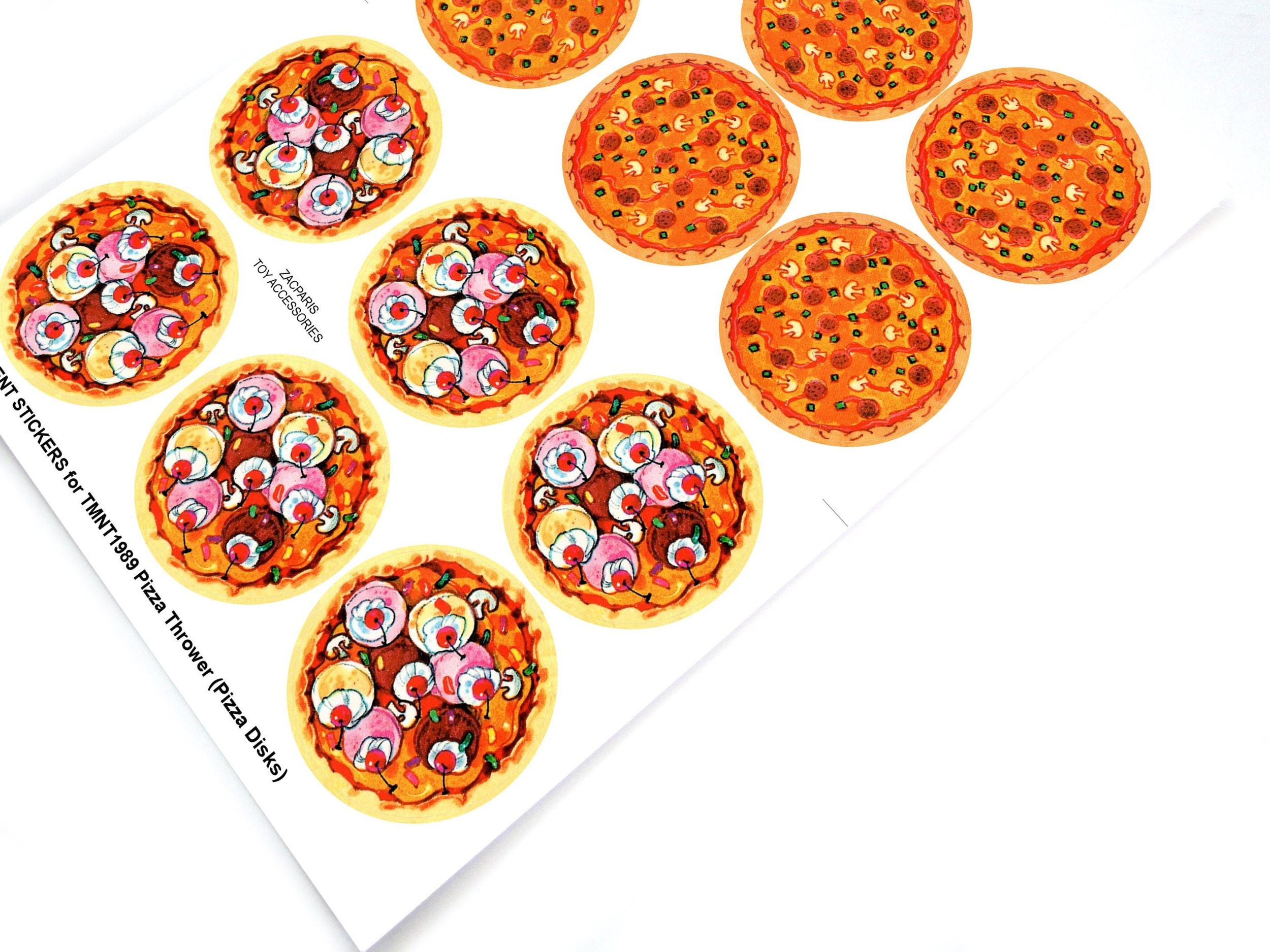 CUSTOM STICKERS for TMNT 1989 Pizza Thrower Disks parts Teenage Mutant Ninja Turtles